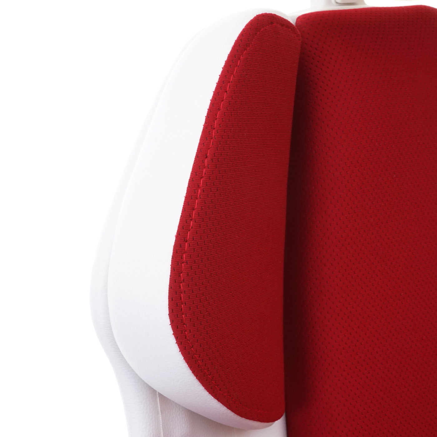 Bureaustoel MCW-F12, bureaustoel draaistoel directiestoel, schuiffunctie stof/textiel + kunstleer ~ rood/wit