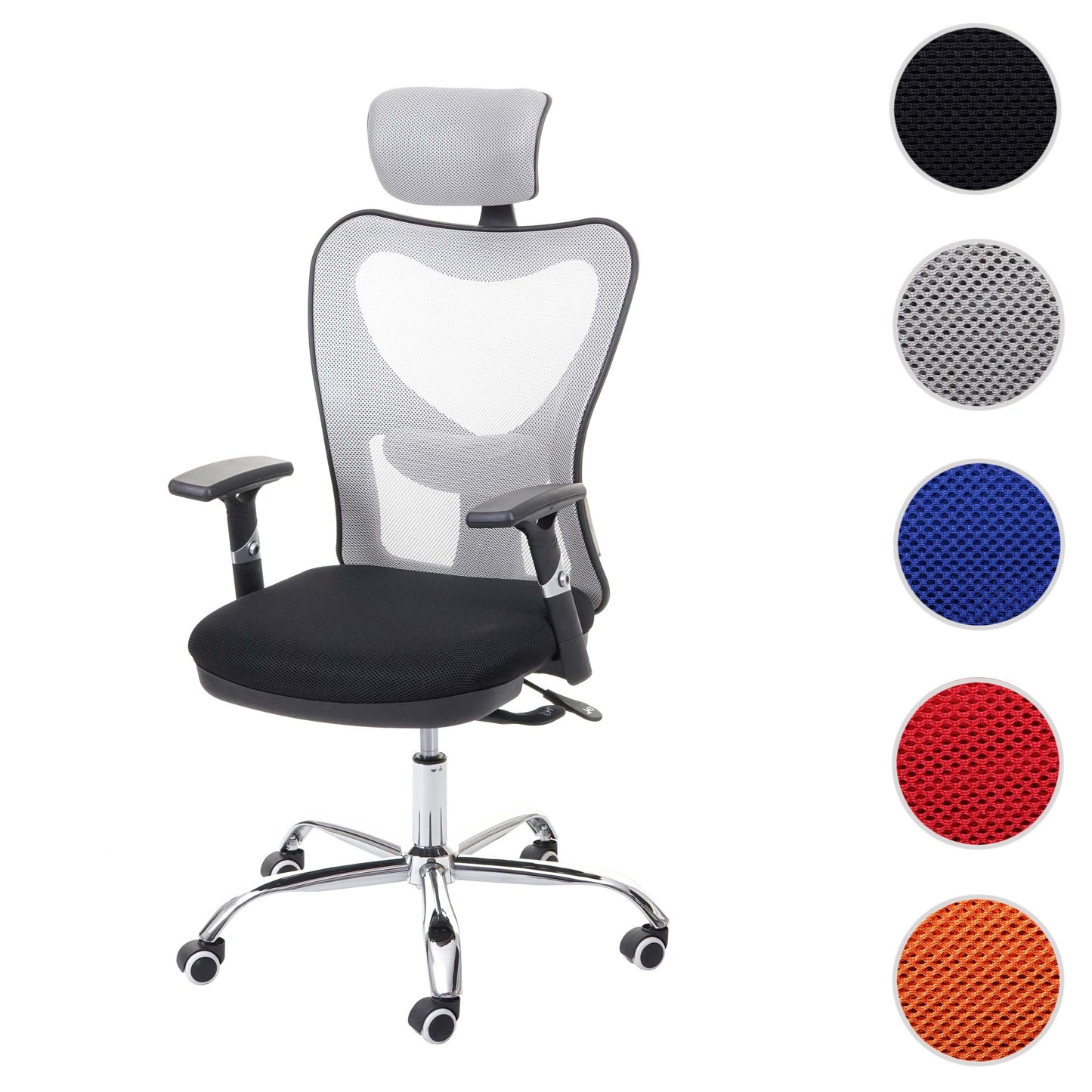 Bureaustoel MCW-F13, bureaustoel draaistoel, schuiffunctie 150kg belastbaar stof/textiel ~ zwart/grijs