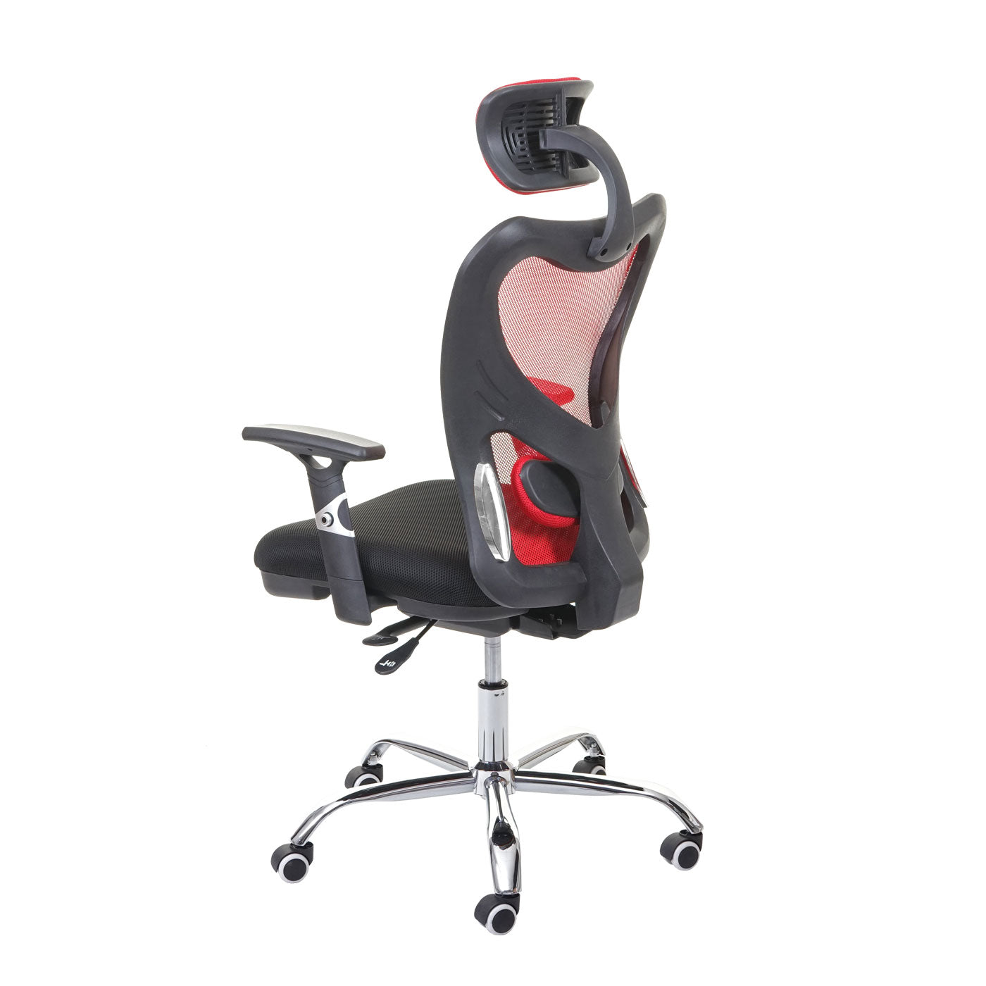 Bureaustoel MCW-F13, bureaustoel draaistoel, schuiffunctie 150kg belastbaar stof/textiel ~ zwart/rood