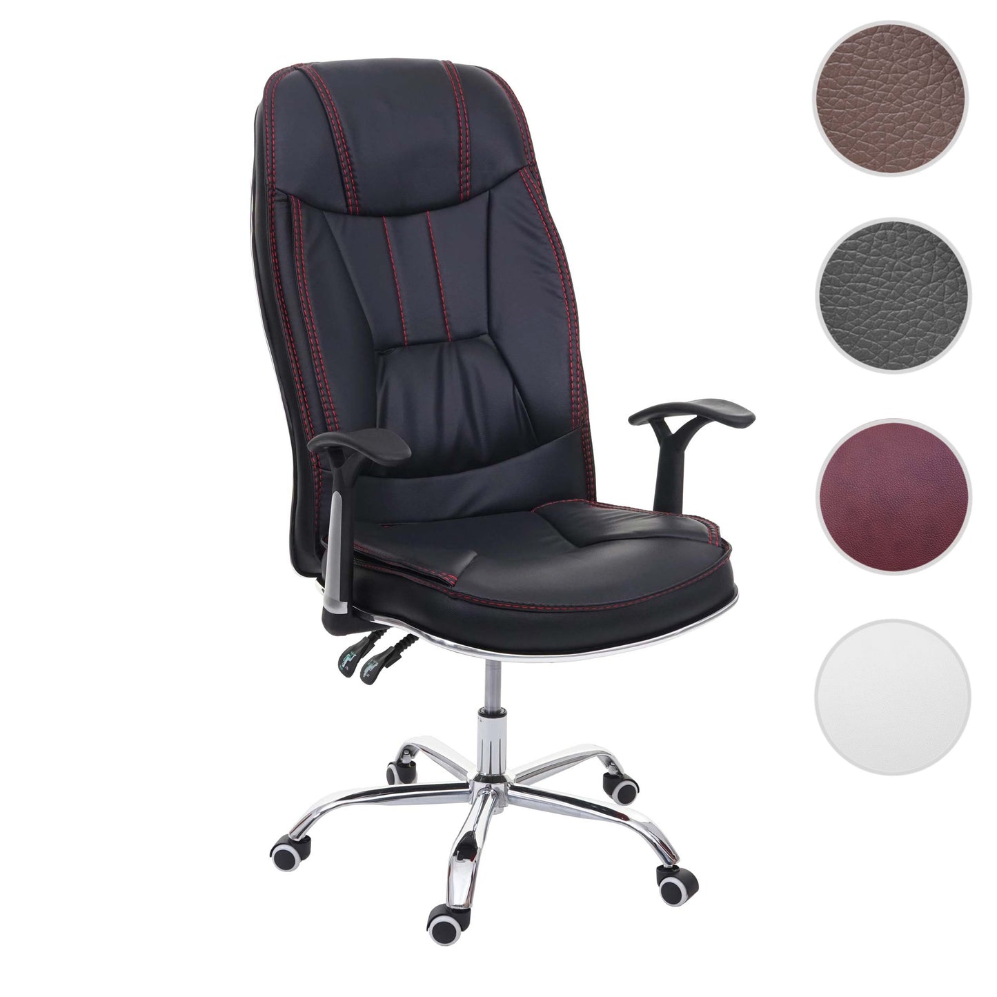 Bureaustoel MCW-F14, bureaustoel directiedraaistoel, 150kg belastbaar kunstleer ~ zwart