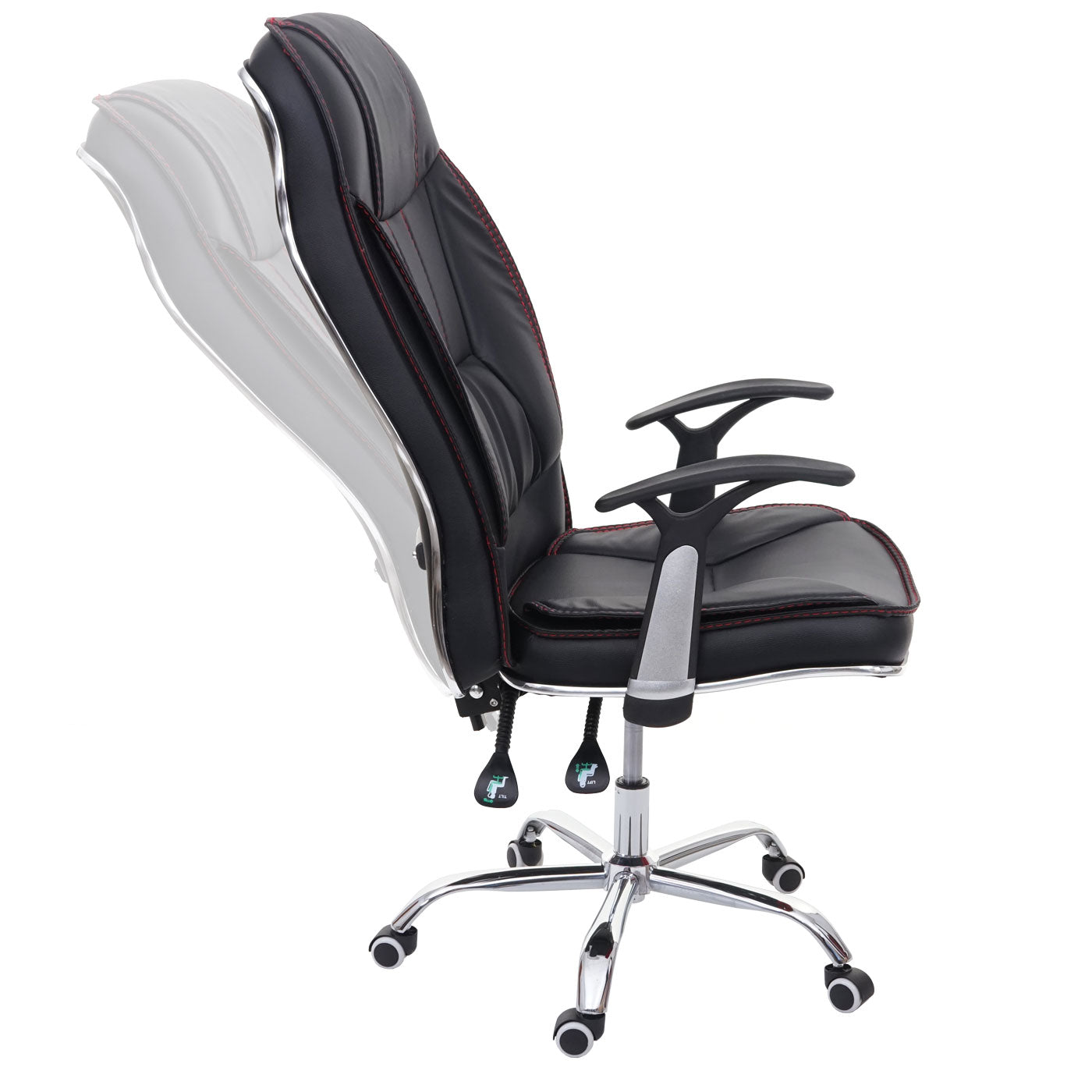 Bureaustoel MCW-F14, bureaustoel directiedraaistoel, 150kg belastbaar kunstleer ~ zwart