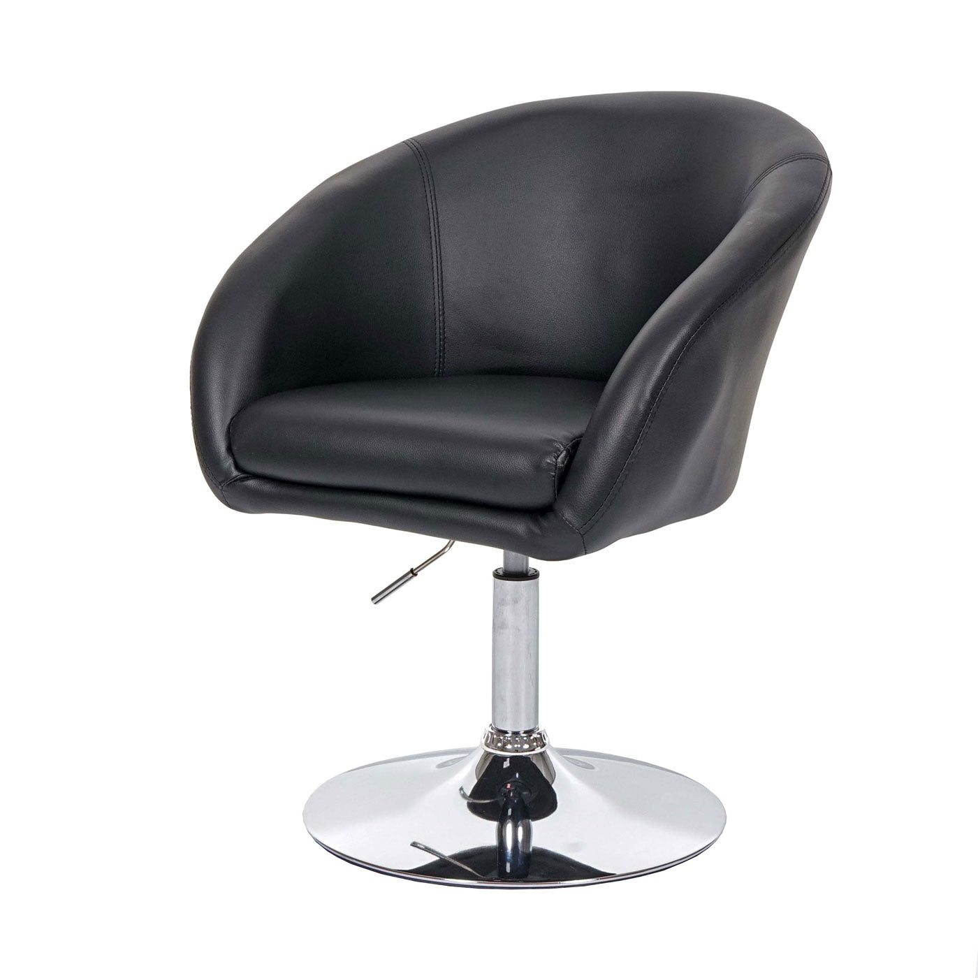 Set van 6 eetkamerstoelen MCW-F19, keukenstoel bureaustoel loungestoel, in hoogte verstelbaar ~ kunstleer zwart
