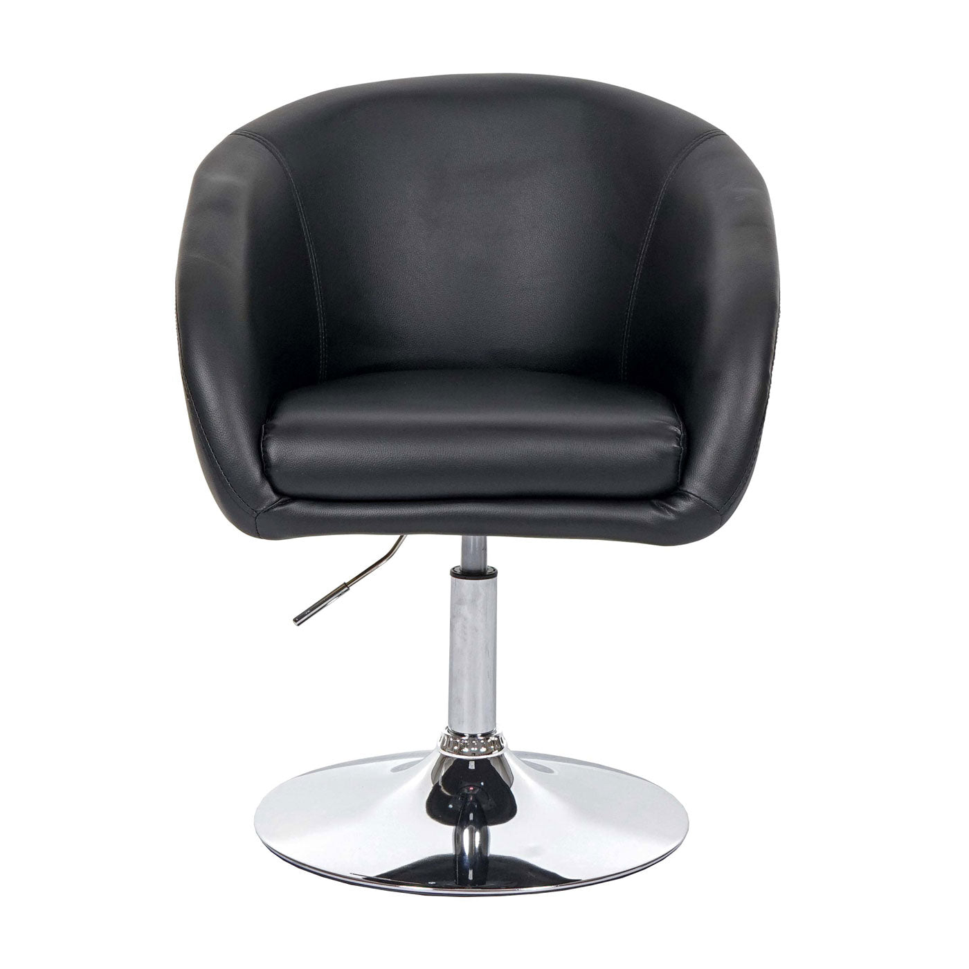 Set van 6 eetkamerstoelen MCW-F19, keukenstoel bureaustoel loungestoel, in hoogte verstelbaar ~ kunstleer zwart