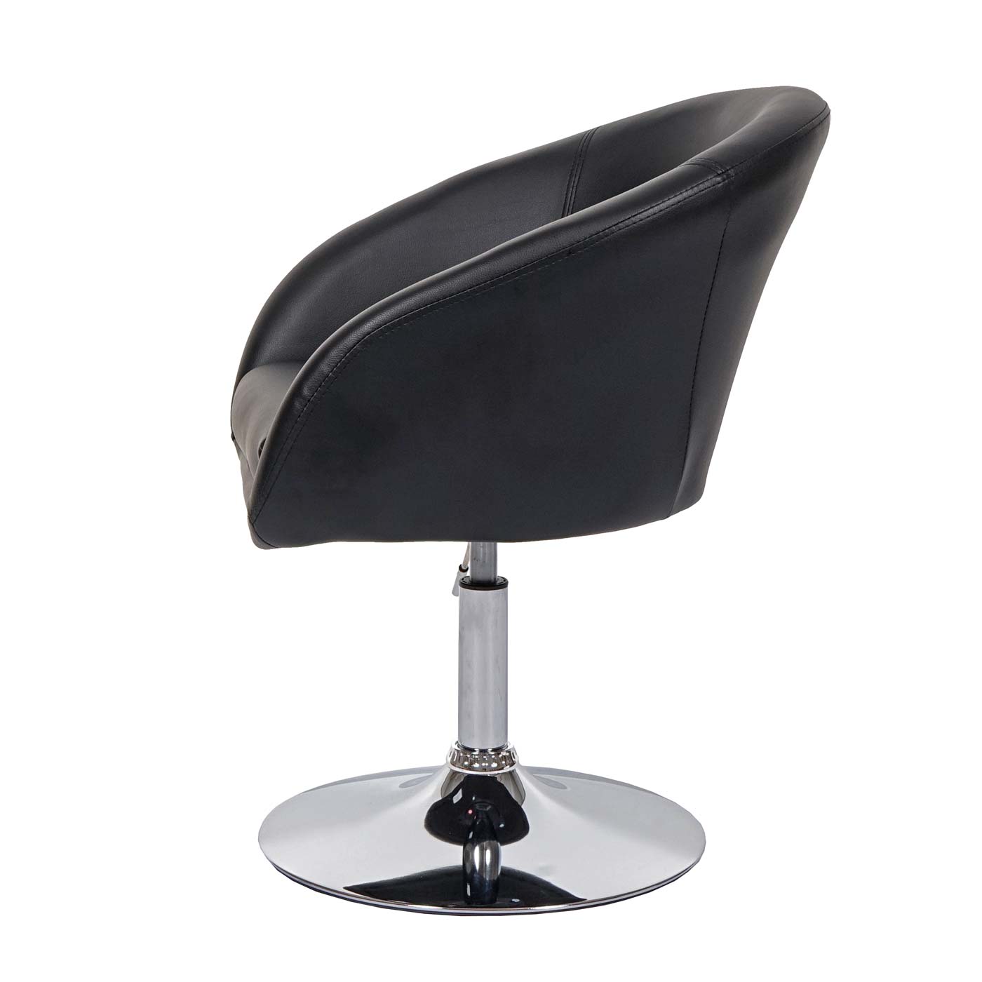 Set van 6 eetkamerstoelen MCW-F19, keukenstoel bureaustoel loungestoel, in hoogte verstelbaar ~ kunstleer zwart