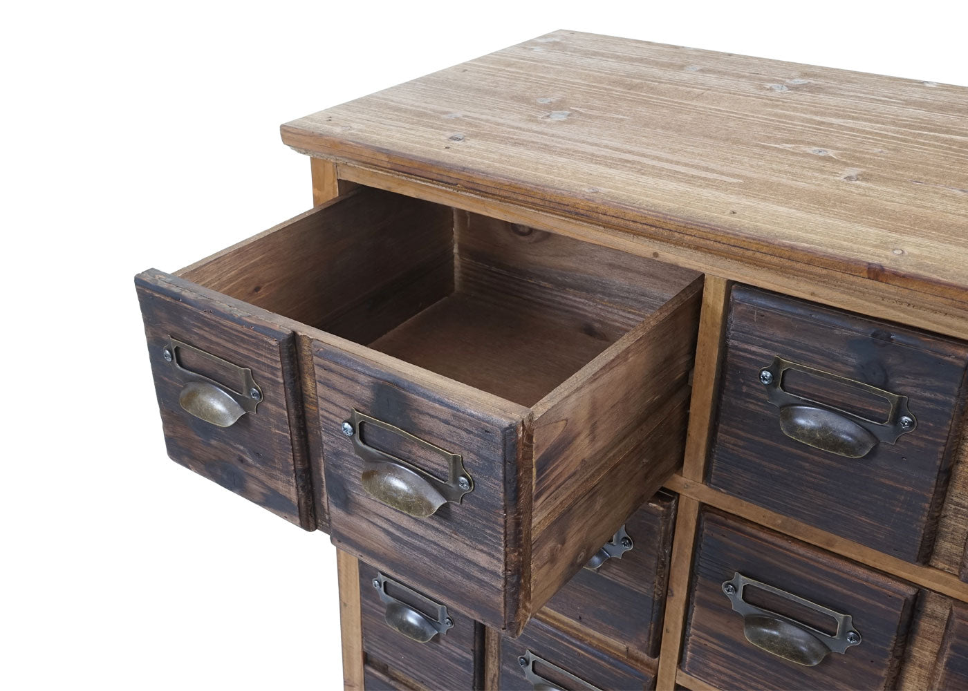 Apothekers ladenkast MCW-F33, ladekast, massief vintage dennenhout 90x100x35cm