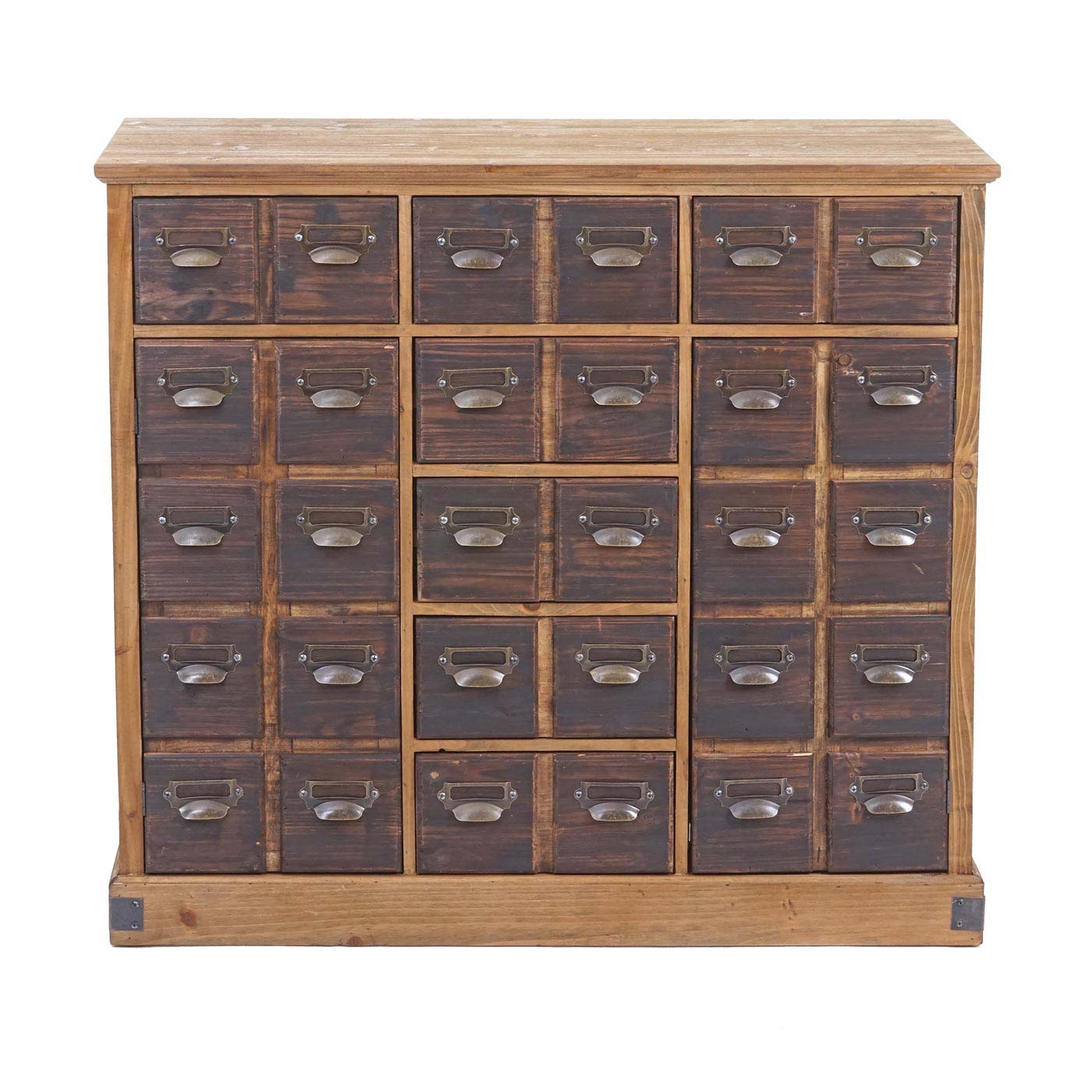 Apothekers ladenkast MCW-F33, ladekast, massief vintage dennenhout 90x100x35cm