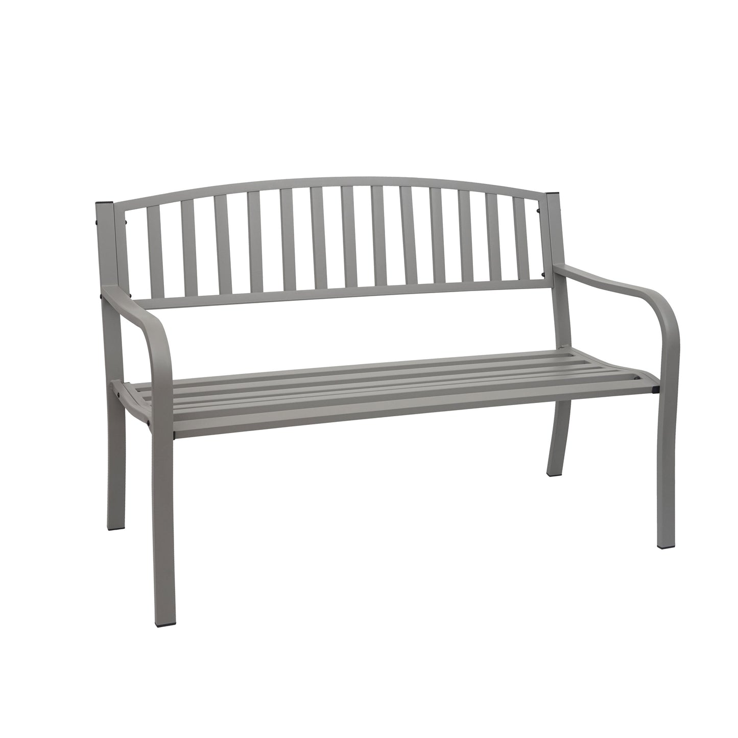Tuinbank MCW-F43, parkzitbank, 2-zits staal met poedercoating ~ grijs