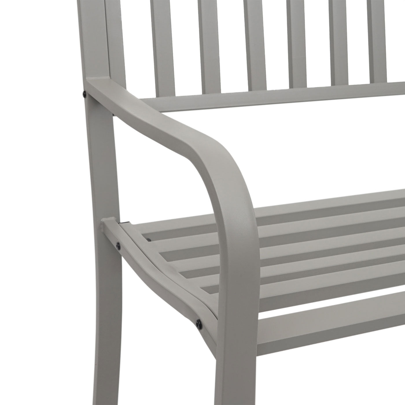 Tuinbank MCW-F43, parkzitbank, 2-zits staal met poedercoating ~ grijs