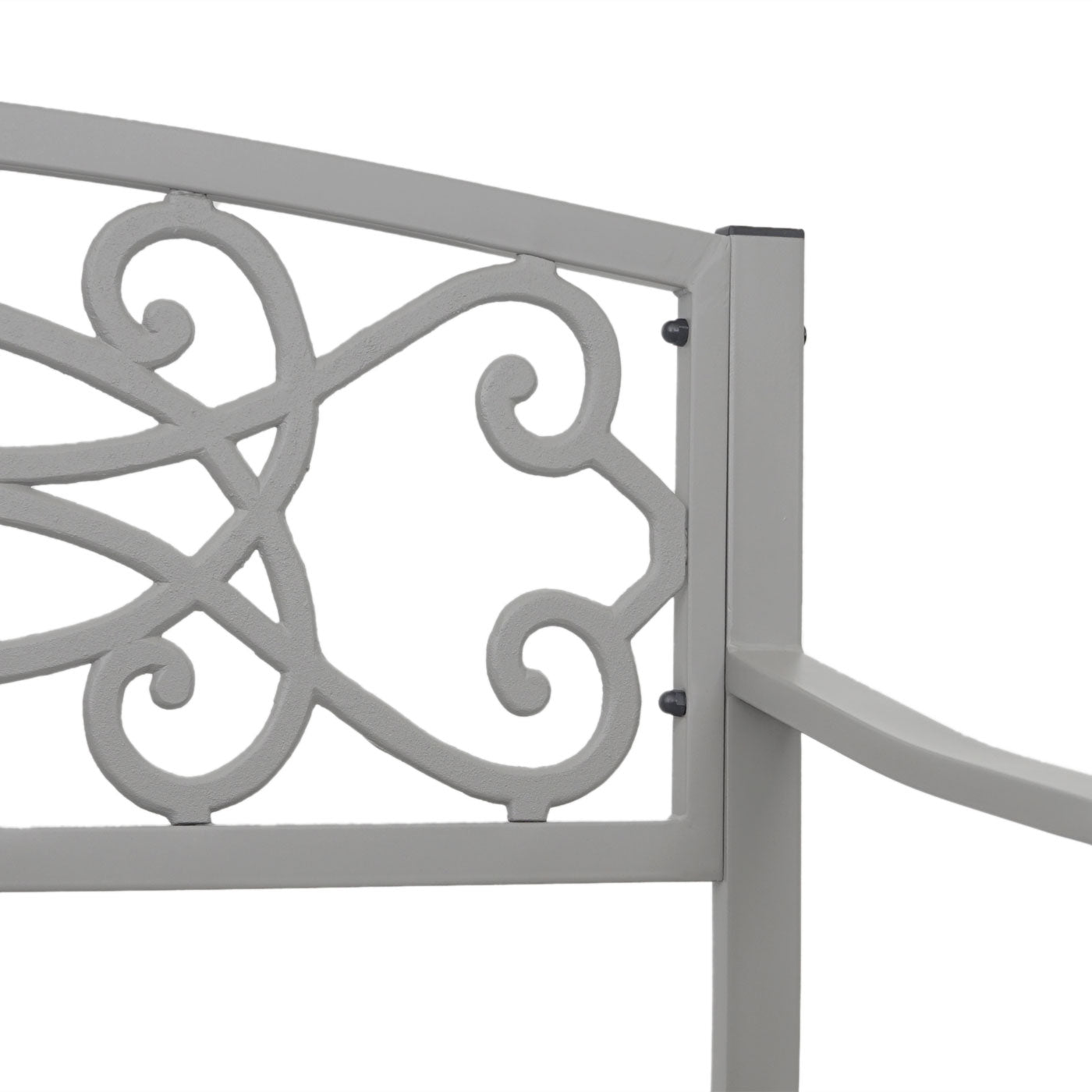Tuinbank MCW-F44, parkzitbank, 2-zits staal met poedercoating ~ grijs