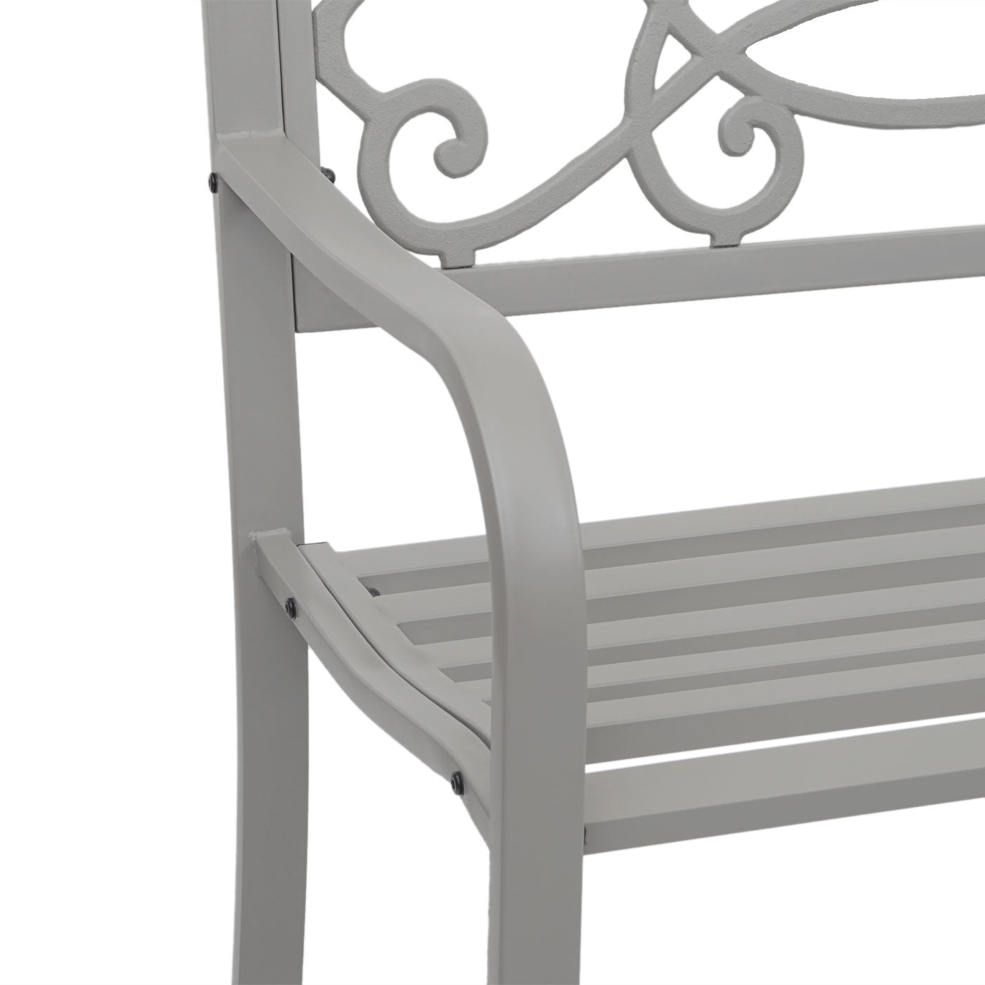 Tuinbank MCW-F44, parkzitbank, 2-zits staal met poedercoating ~ grijs