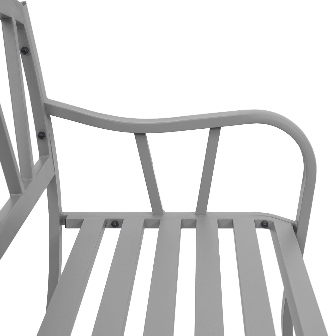 Tuinbank MCW-F53, parkzitbank, 2-zits staal met poedercoating ~ grijs