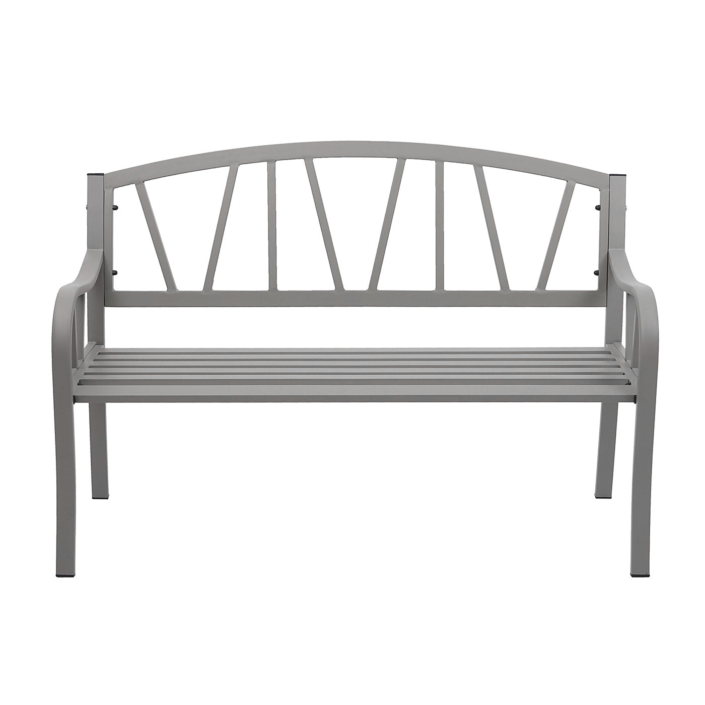 Tuinbank MCW-F53, parkzitbank, 2-zits staal met poedercoating ~ grijs
