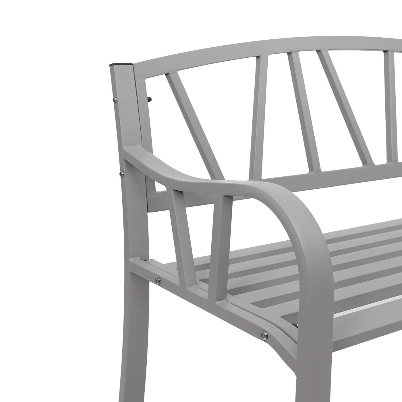 Tuinbank MCW-F53, parkzitbank, 2-zits staal met poedercoating ~ grijs