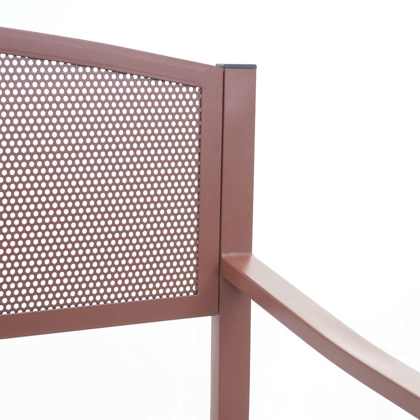 Tuinbank MCW-F52, parkbank, 2-zits gepoedercoat staal ~ bruin