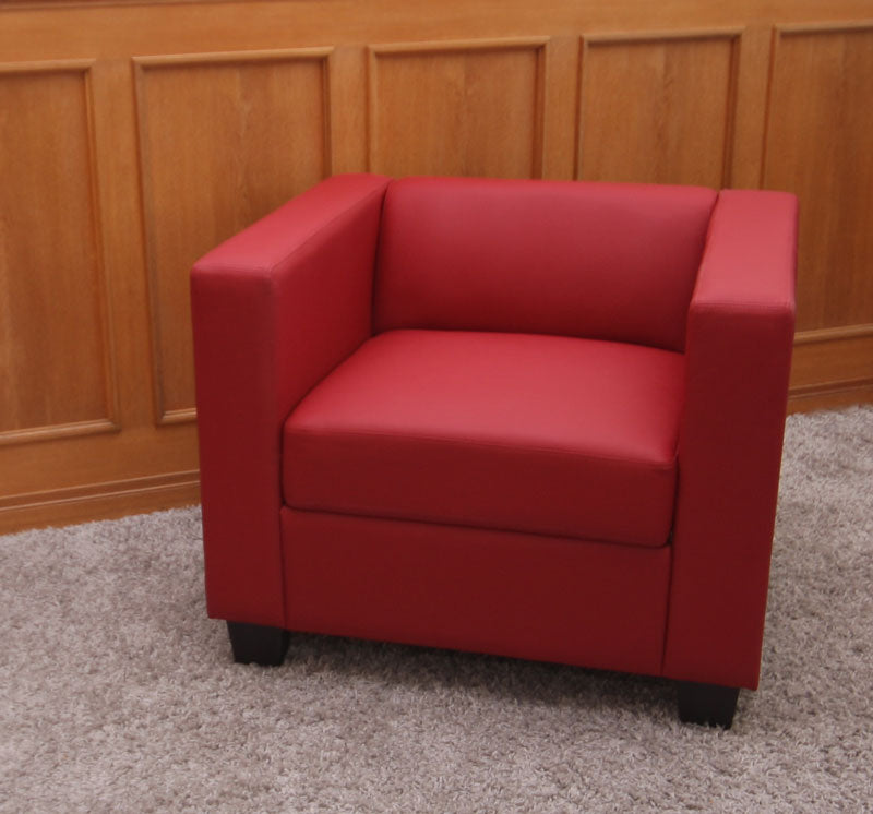 3-2-1 bankstel bankstel loungebank Lille ~ leer, rood