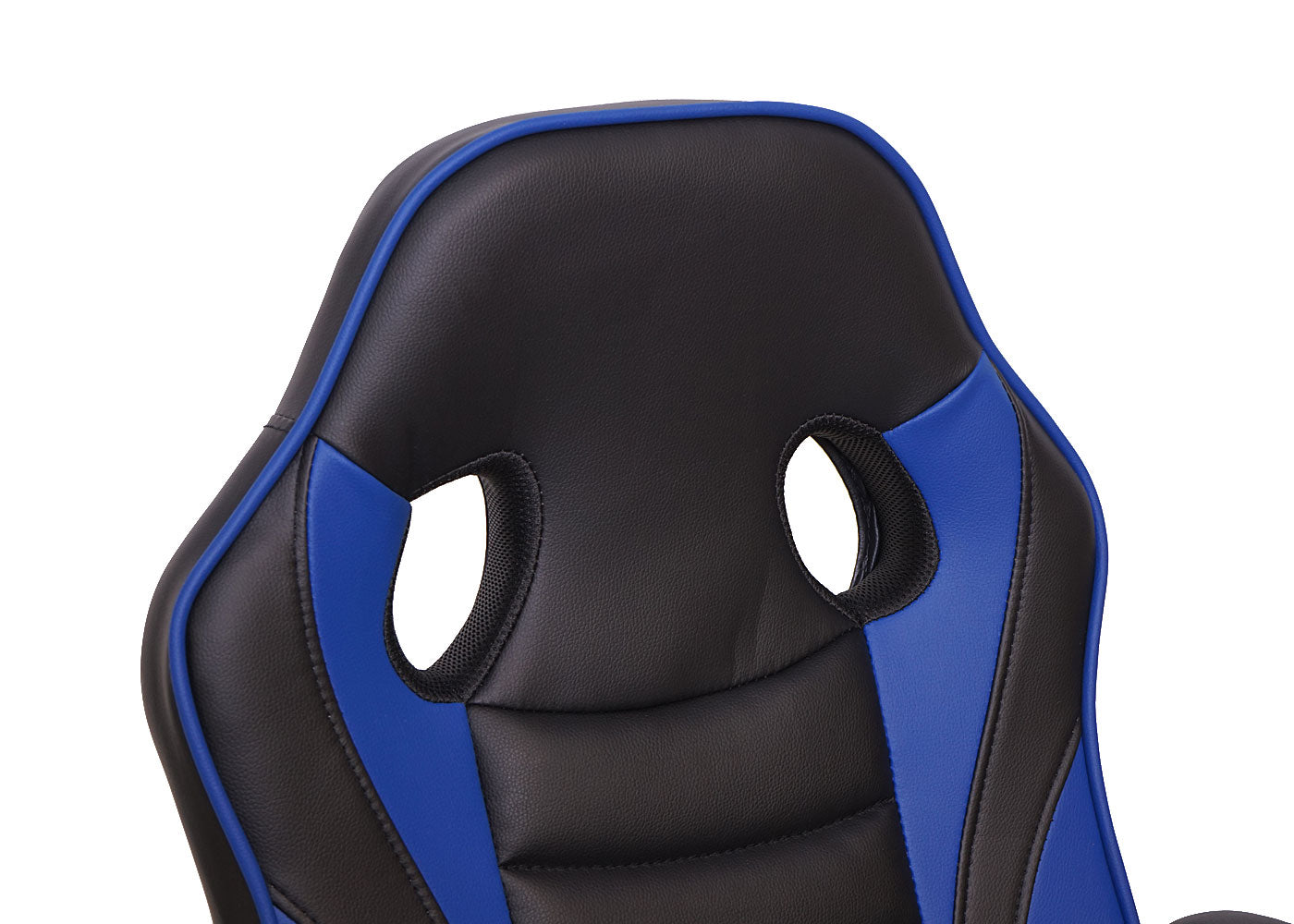 Bureaustoel MCW-F59, bureaustoel bureaustoel racestoel gamestoel, kunstleer ~ zwart/blauw