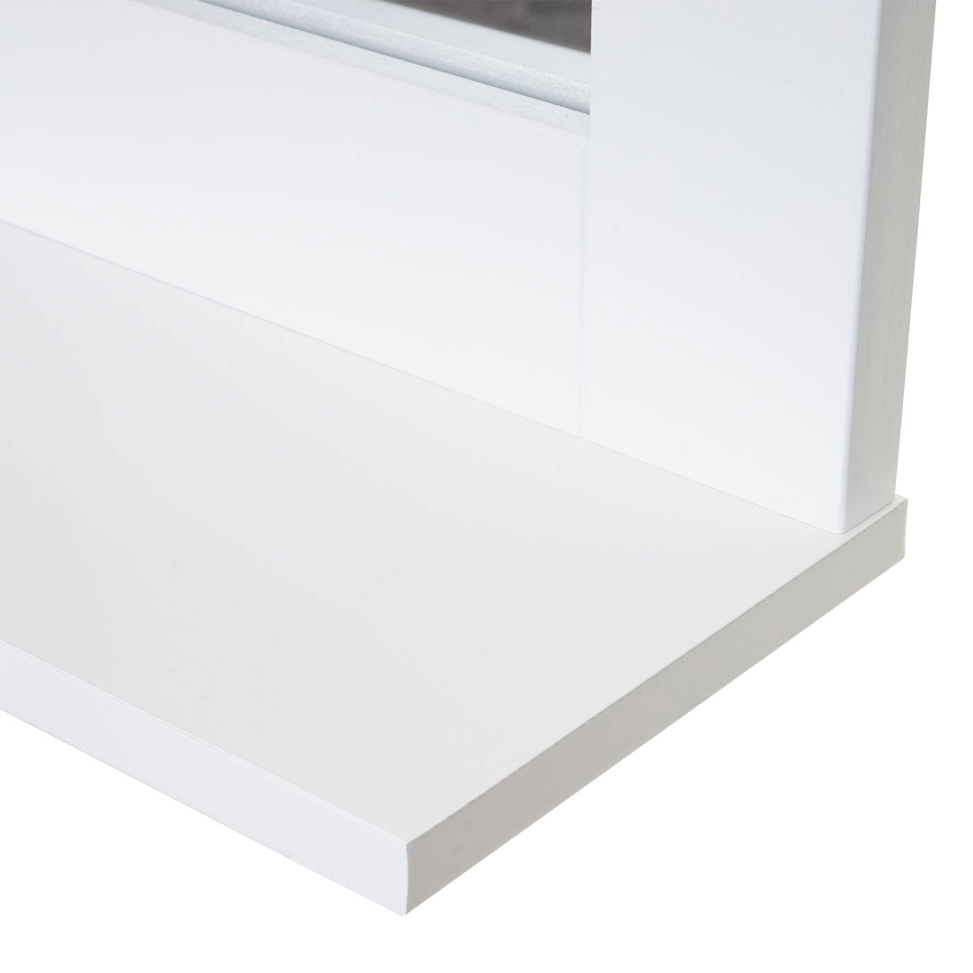 Wandspiegel MCW-F75, badkamerspiegel, landhuisplank 58x59x12cm wit
