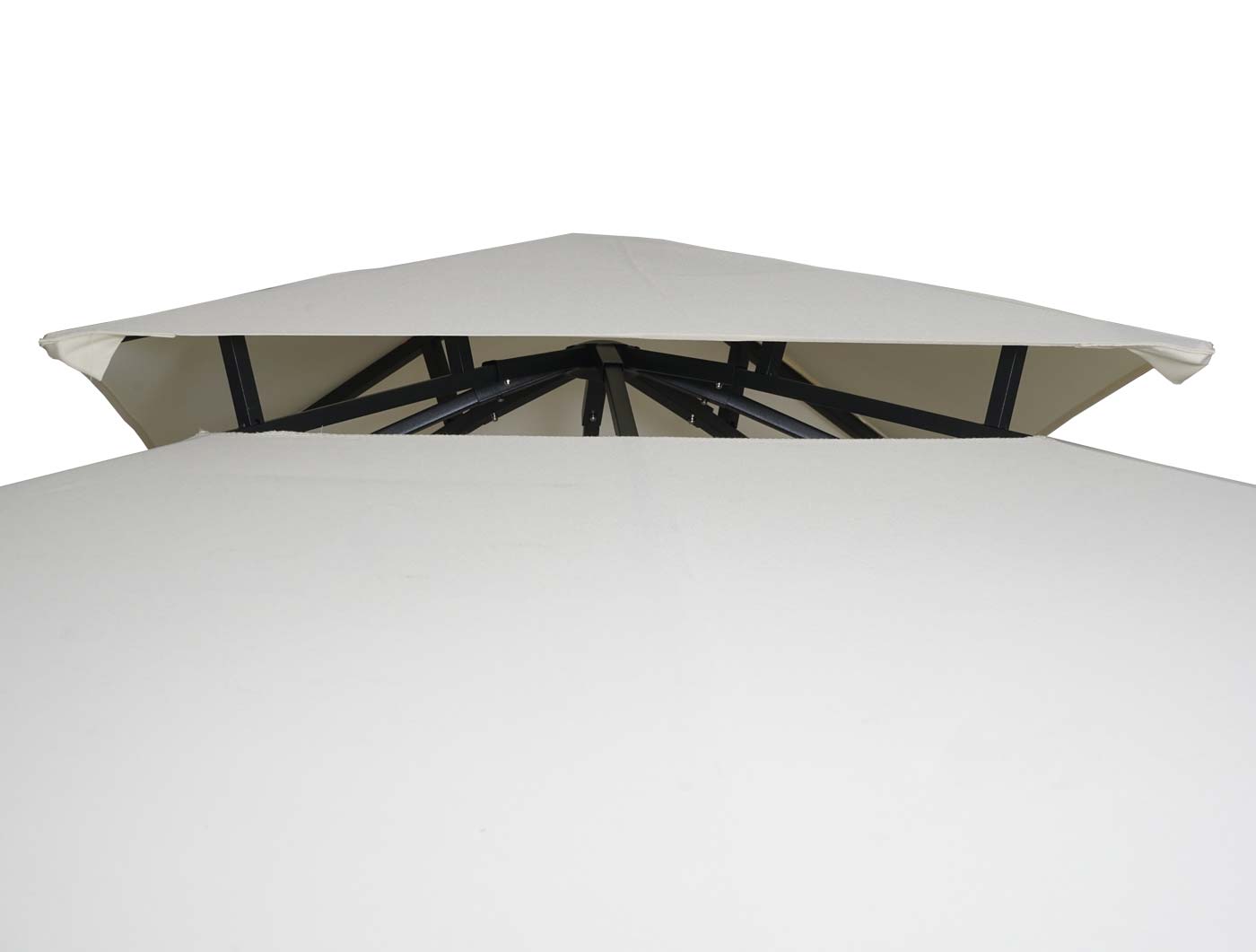 Pergola MCW-F94, tuinpaviljoen, stalen beweegbare zijwand 2,5x2,5m ~ crème-beige