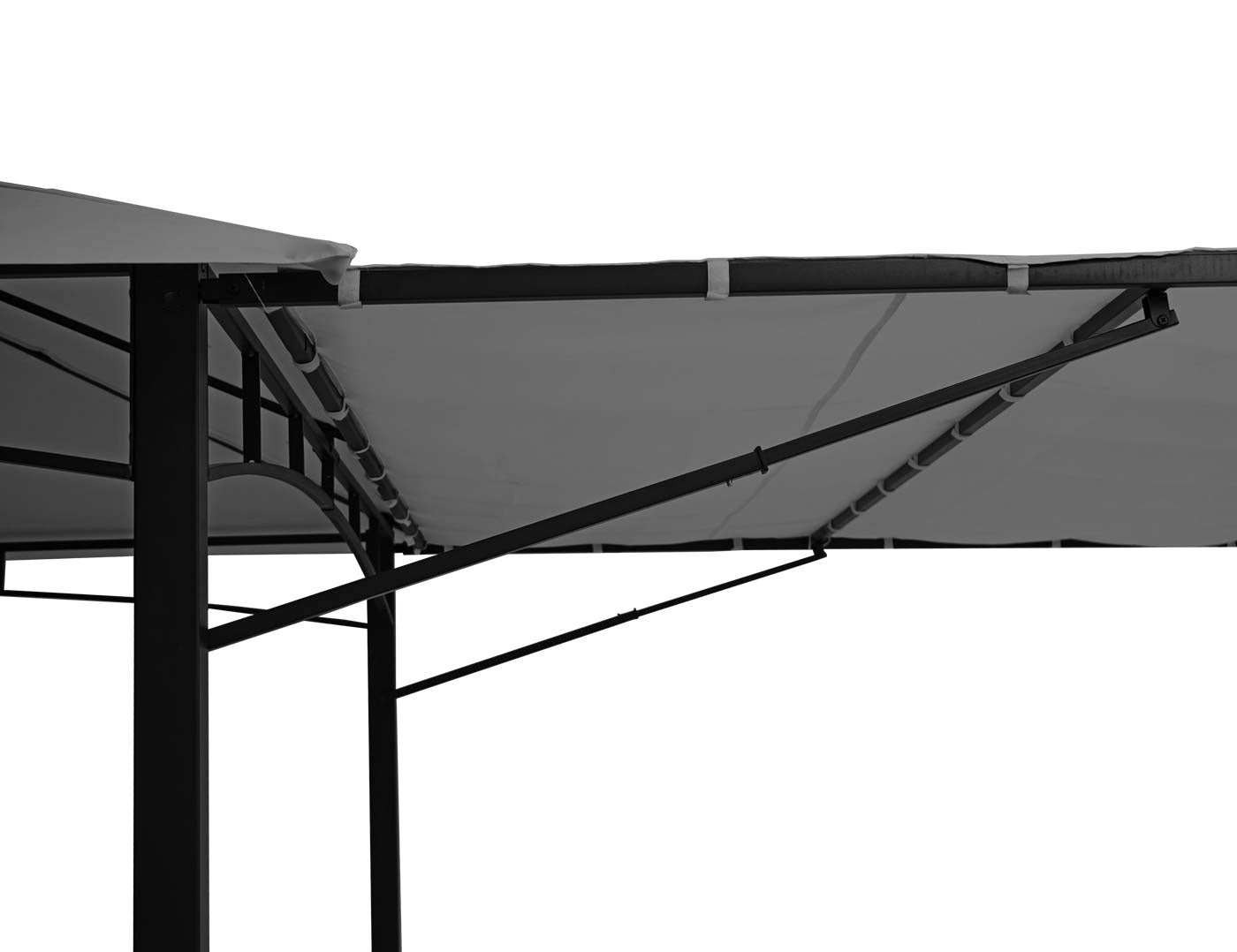 Pergola MCW-F94, tuinpaviljoen, stalen beweegbare zijwand 2,5x2,5m ~ grijs