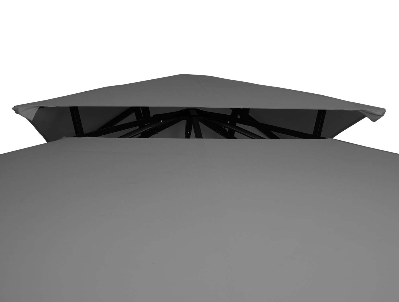 Pergola MCW-F94, tuinpaviljoen, stalen beweegbare zijwand 2,5x2,5m ~ grijs