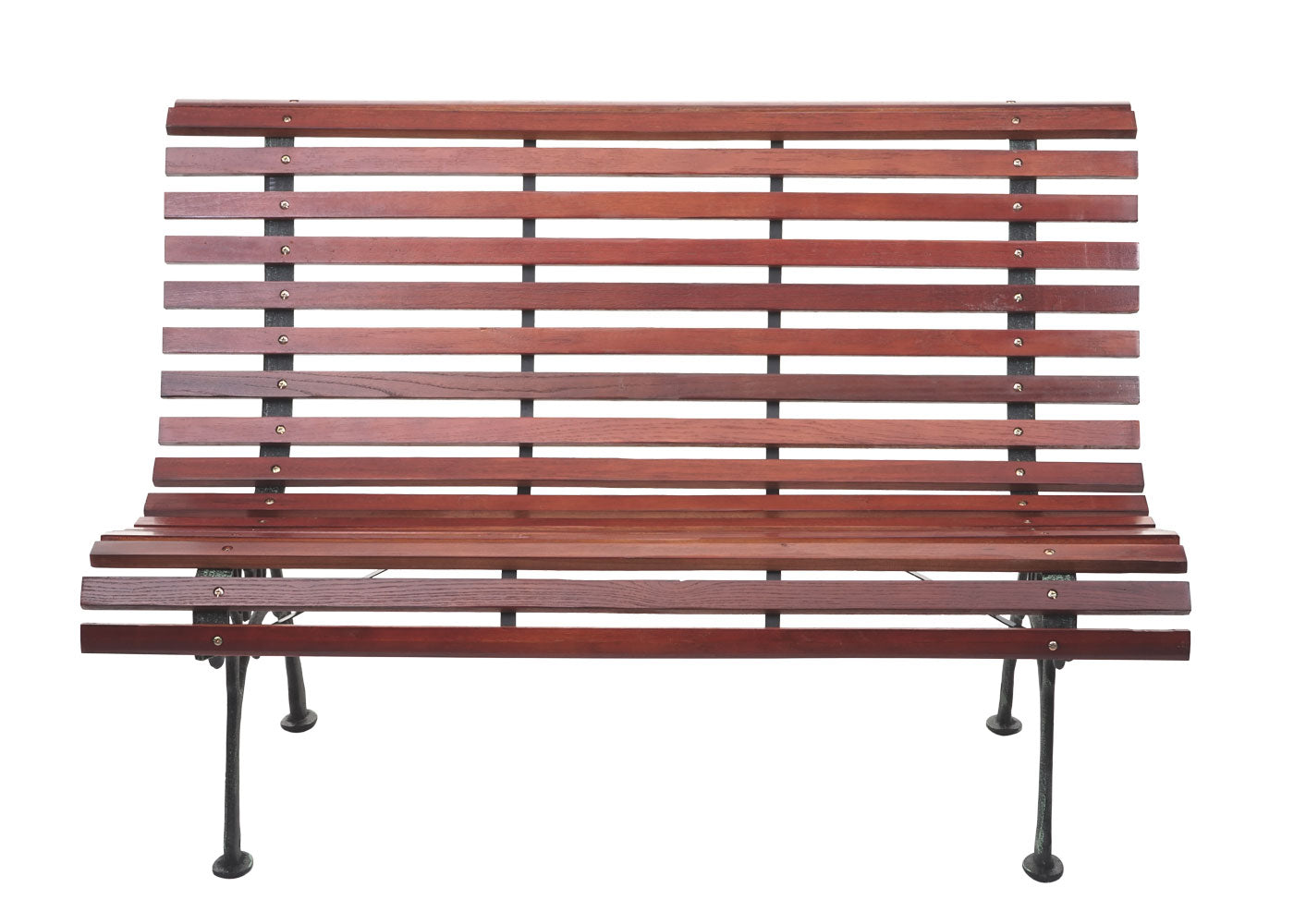 Tuinbank MCW-F97, parkbank houten bank, 3-zits gietijzer hout 160cm 26kg ~ bruin