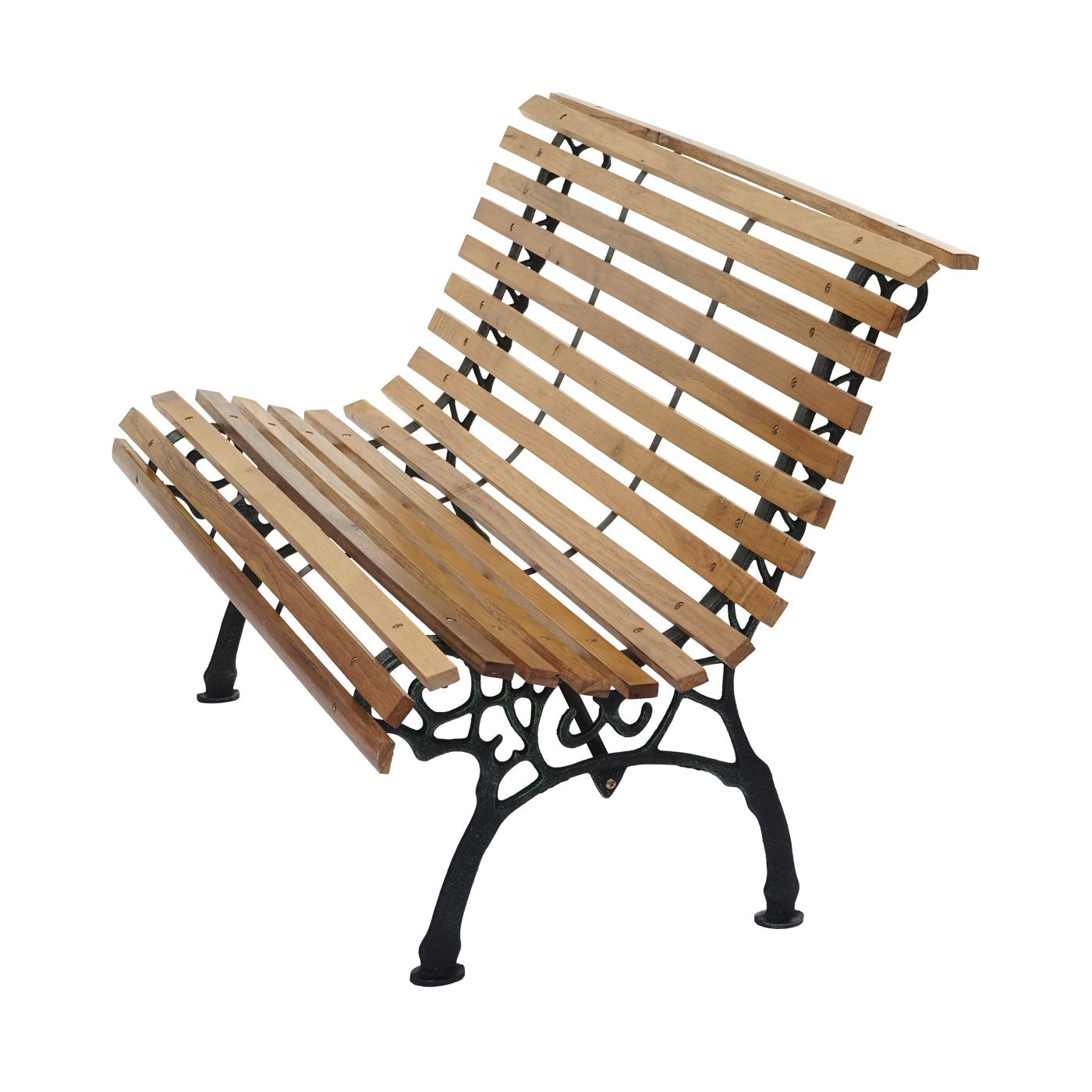 Tuinbank MCW-F97, parkbank houten bank, 3-zits gietijzer hout 160cm 26kg ~ lichtbruin
