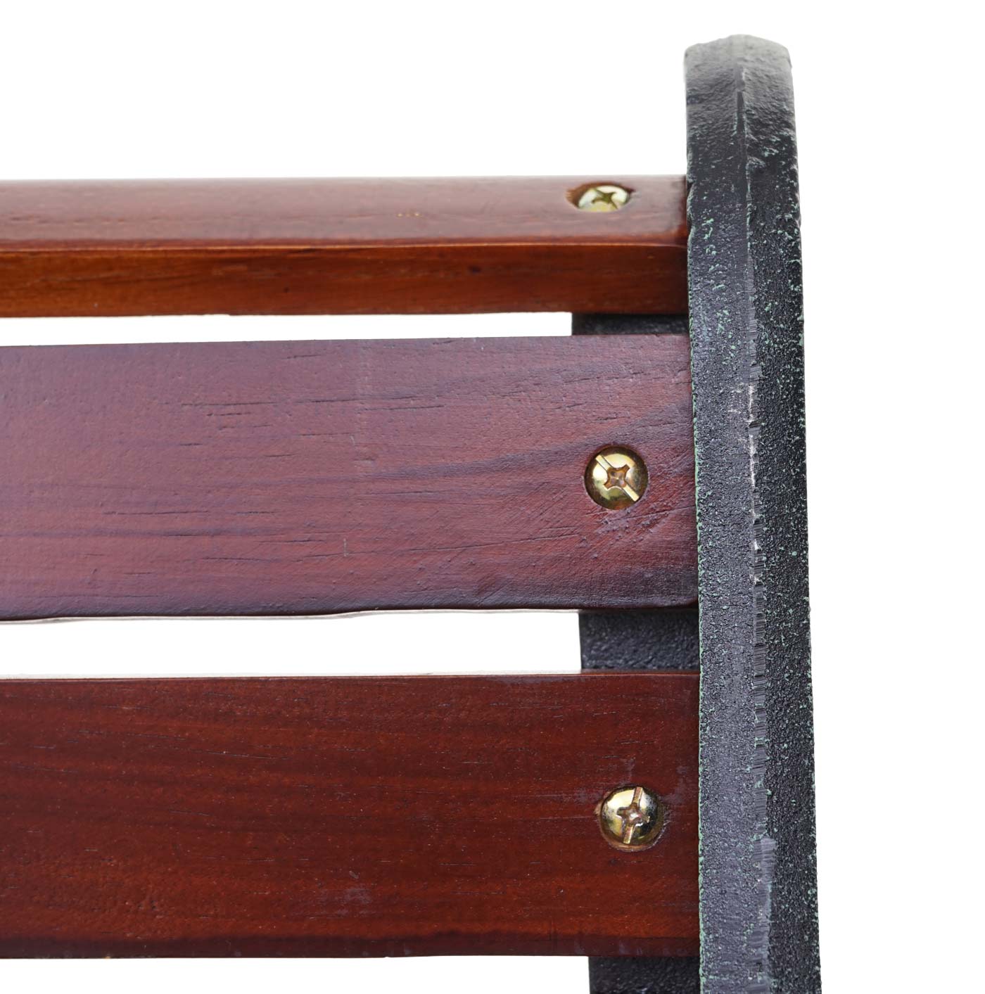 Tuinbank MCW-F98, parkbank houten bank, 3-zits gietijzer hout 160cm 22kg ~ bruin