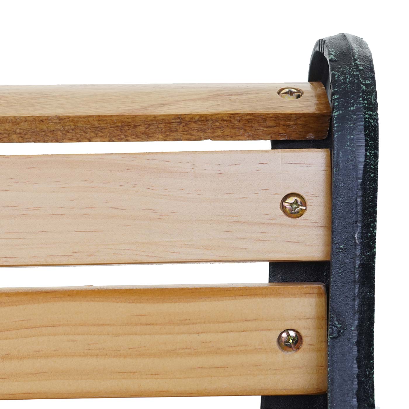 Tuinbank MCW-F98, parkbank houten bank, 2-zits gietijzer hout 125cm 20kg ~ lichtbruin