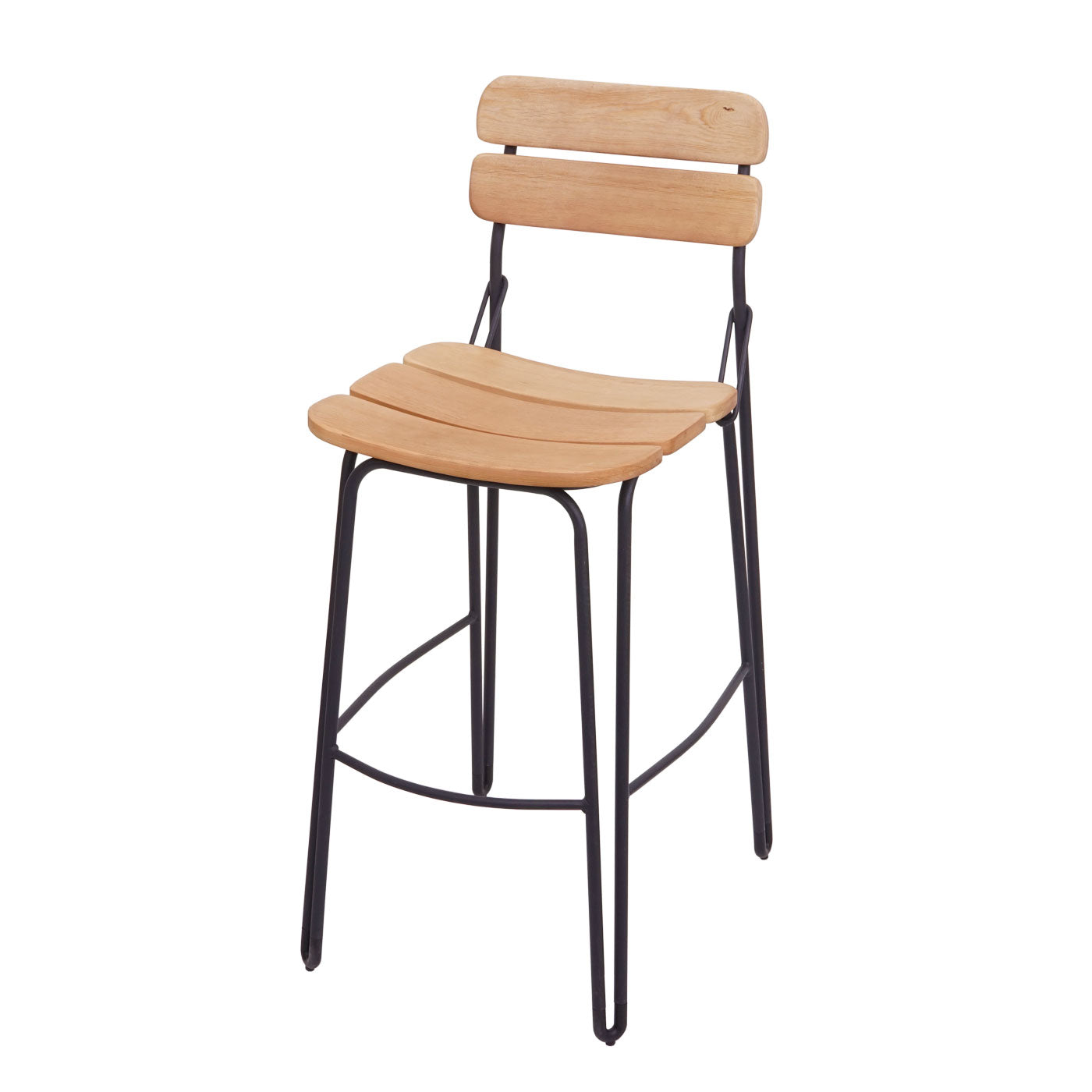 Set van 2 barkrukken MCW-G71, barkruk keukenkruk bistrokruk tegenkruk, industrieel metaal hout ~ natuurlijk bruin