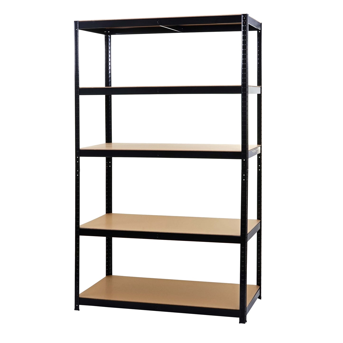 Zware rekken MCW-E33, kelder rekken plug-in rekken opslag rekken, 875kg staal 5 planken ~ zwart 200x120x60cm