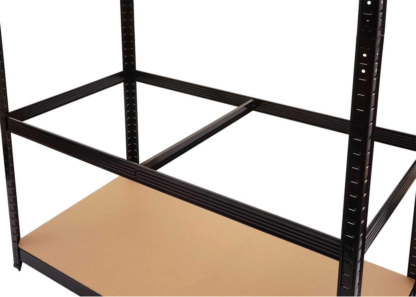 Zware rekken MCW-E33, kelder rekken plug-in rekken opslag rekken, 875kg staal 5 planken ~ zwart 200x120x60cm