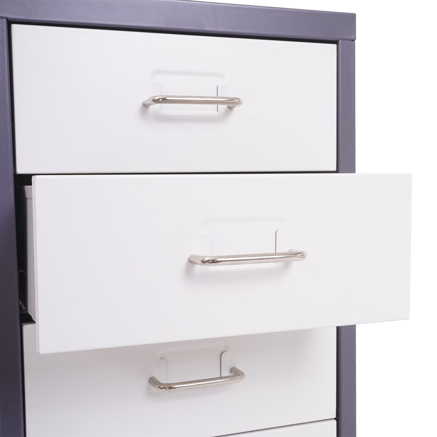 Verrijdbaar onderstel Boston T851, ladekast stalen kast, 69x28x41cm 6 laden ~ donkergrijs wit