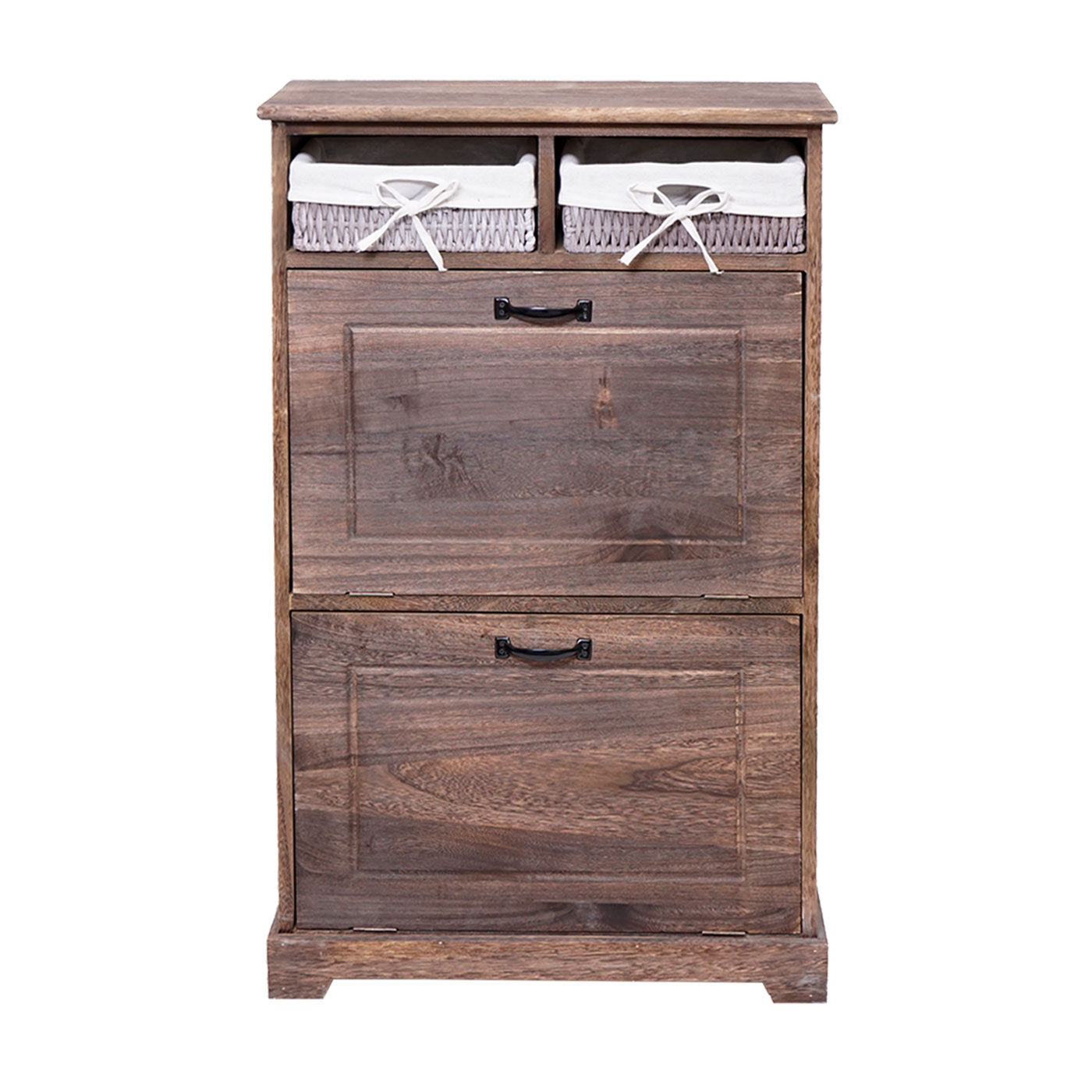 Schoenenkieper MCW-H19, schoenenkast schoenenrek schoenenopberger, massief houten shabby look mandlade 100x60x24cm ~ bruin