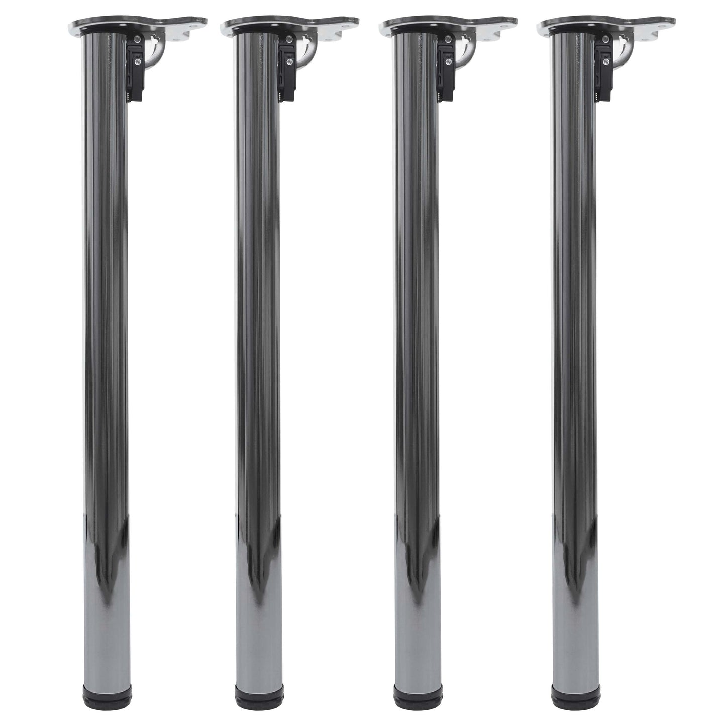 Set van 4 tafelpoten MCW-H34, voor bureau eettafel tafelonderstel, opvouwbaar 72cm ~ roestvrij staal look