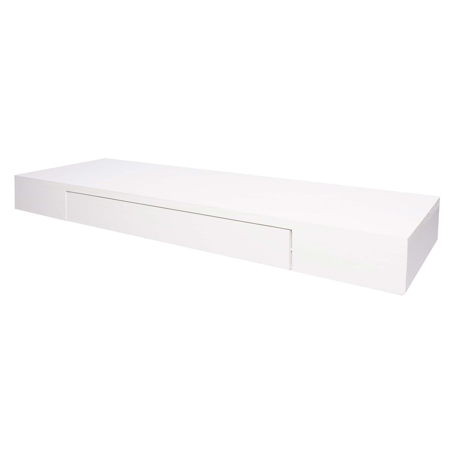 Wandplank MCW-H37, wandplank Hangende plank, lade massief hout 8x80x25cm ~ wit