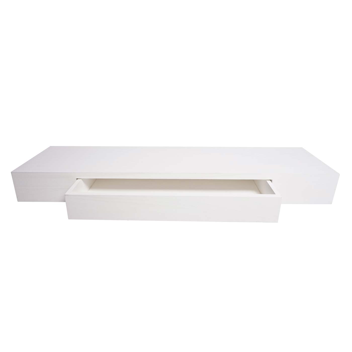 Wandplank MCW-H37, wandplank Hangende plank, lade massief hout 8x80x25cm ~ wit