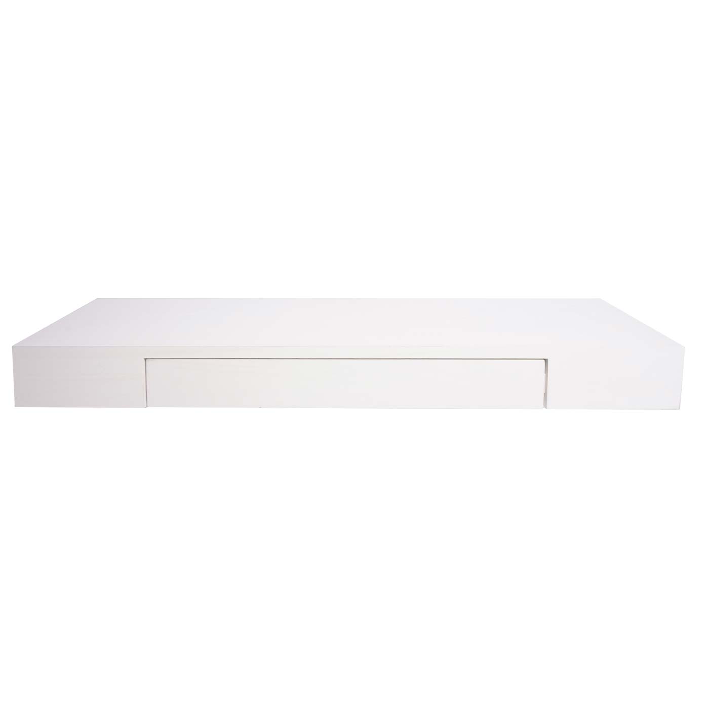 Wandplank MCW-H37, wandplank Hangende plank, lade massief hout 8x80x25cm ~ wit