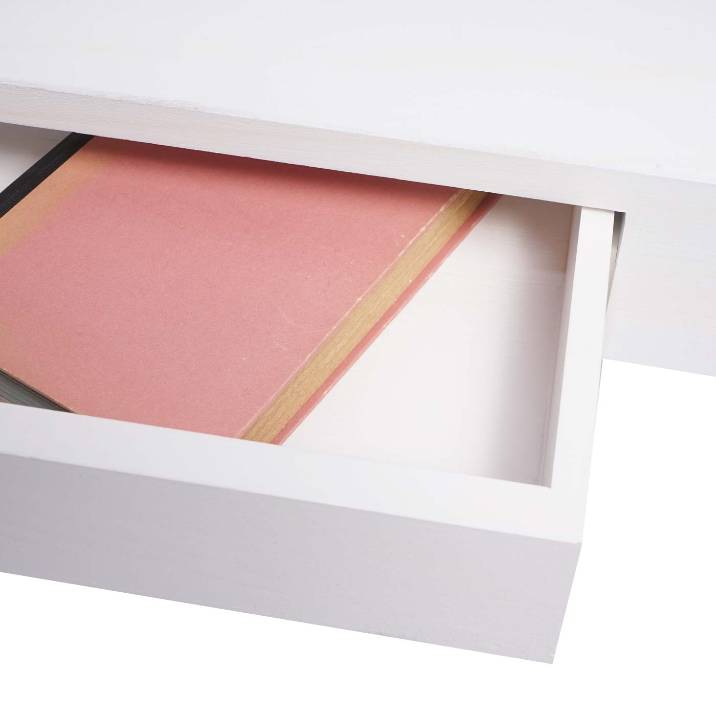 Wandplank MCW-H37, wandplank Hangende plank, lade massief hout 8x80x25cm ~ wit