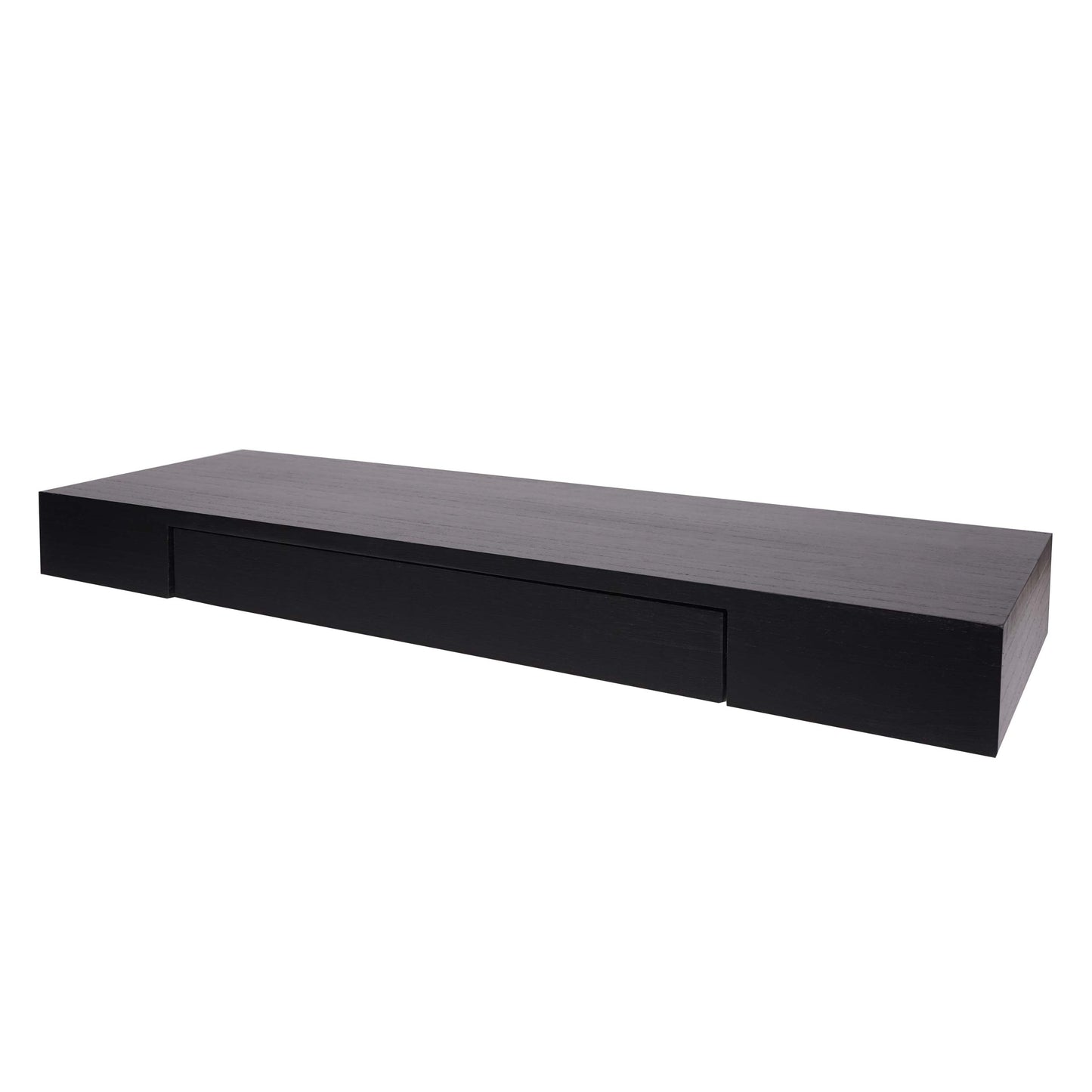 Wandplank MCW-H37, wandplank Hangende plank, lade massief hout 8x80x25cm ~ zwart