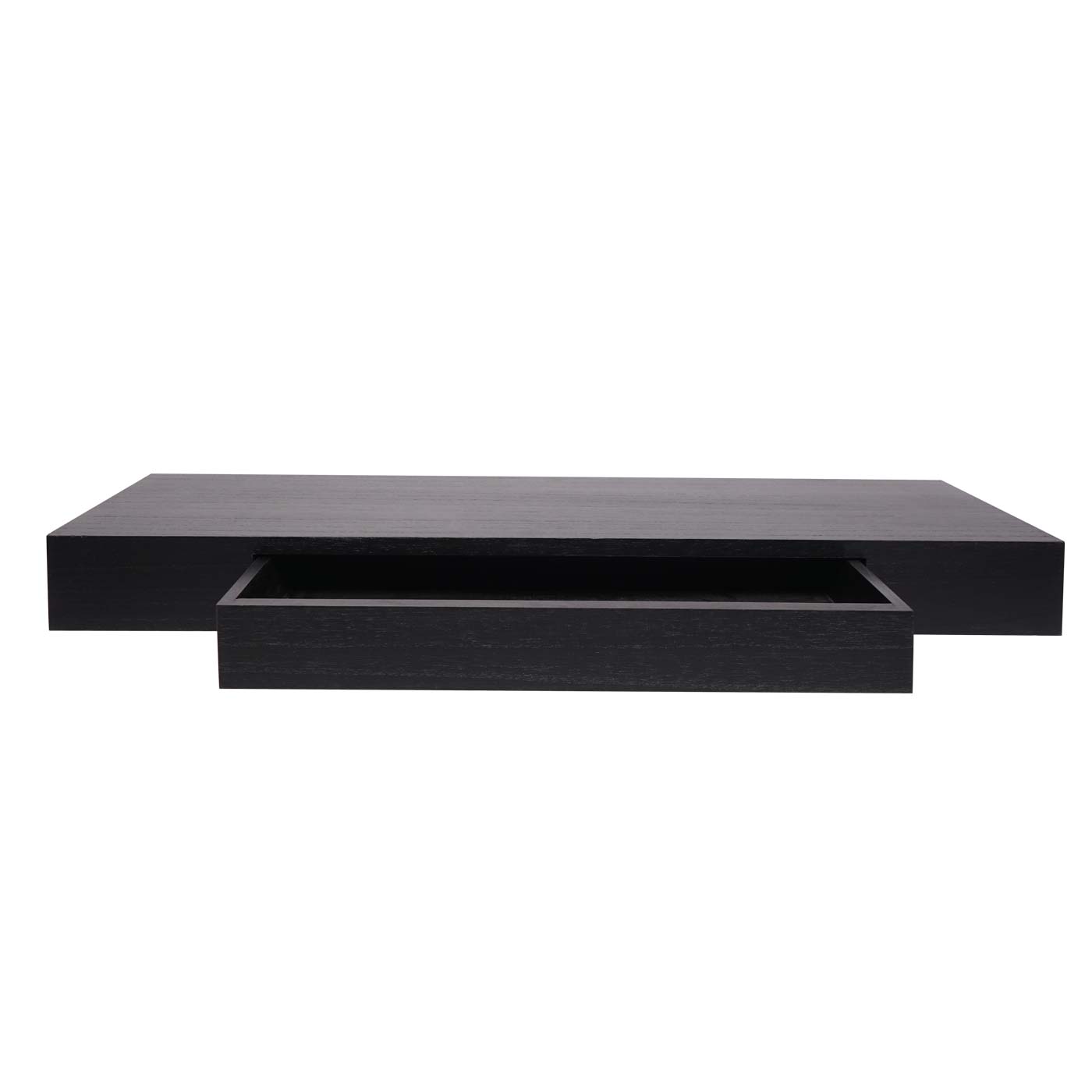 Wandplank MCW-H37, wandplank Hangende plank, lade massief hout 8x80x25cm ~ zwart