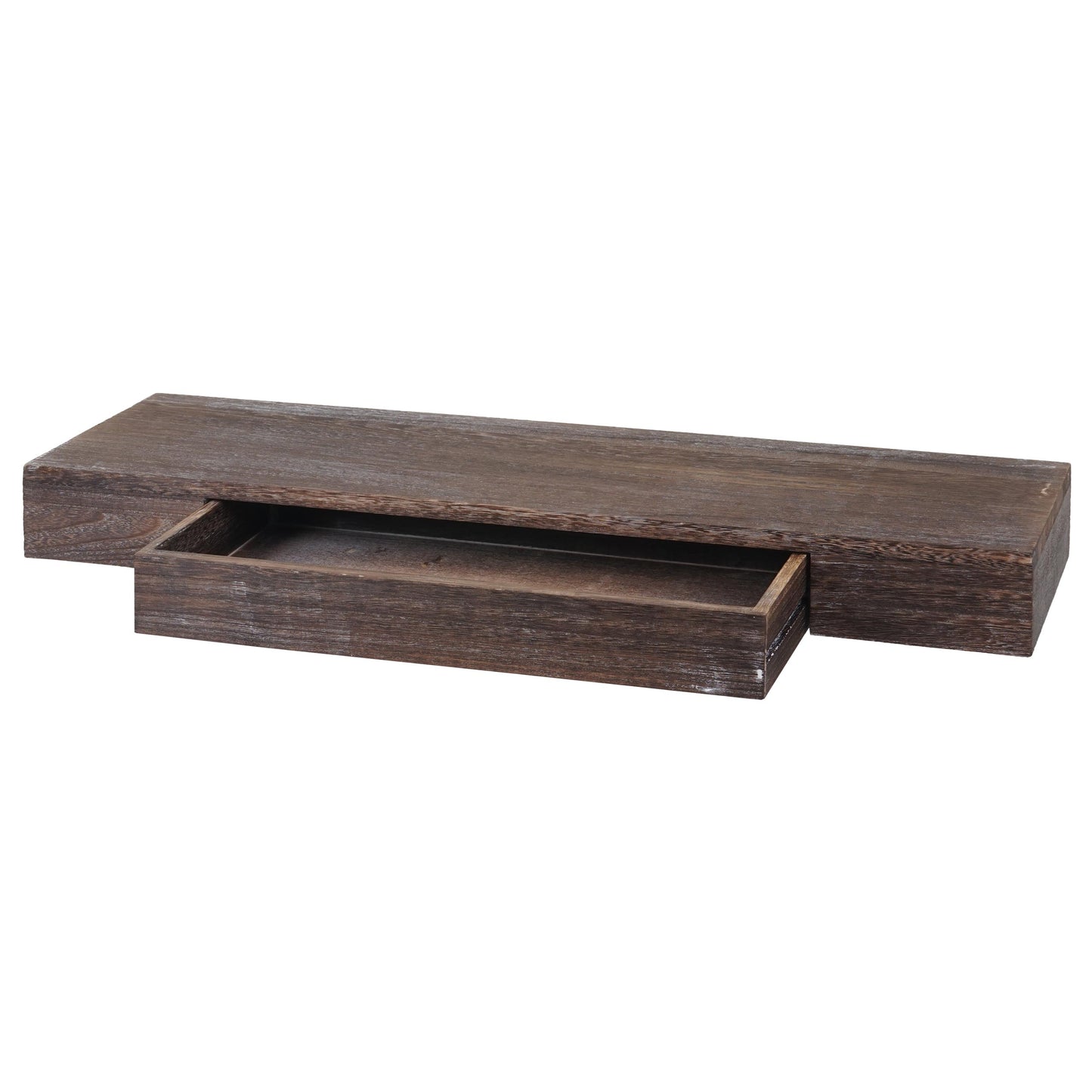 Wandplank MCW-H37, wandplank Hangende plank, lade massief hout 8x80x25cm ~ bruin, shabby