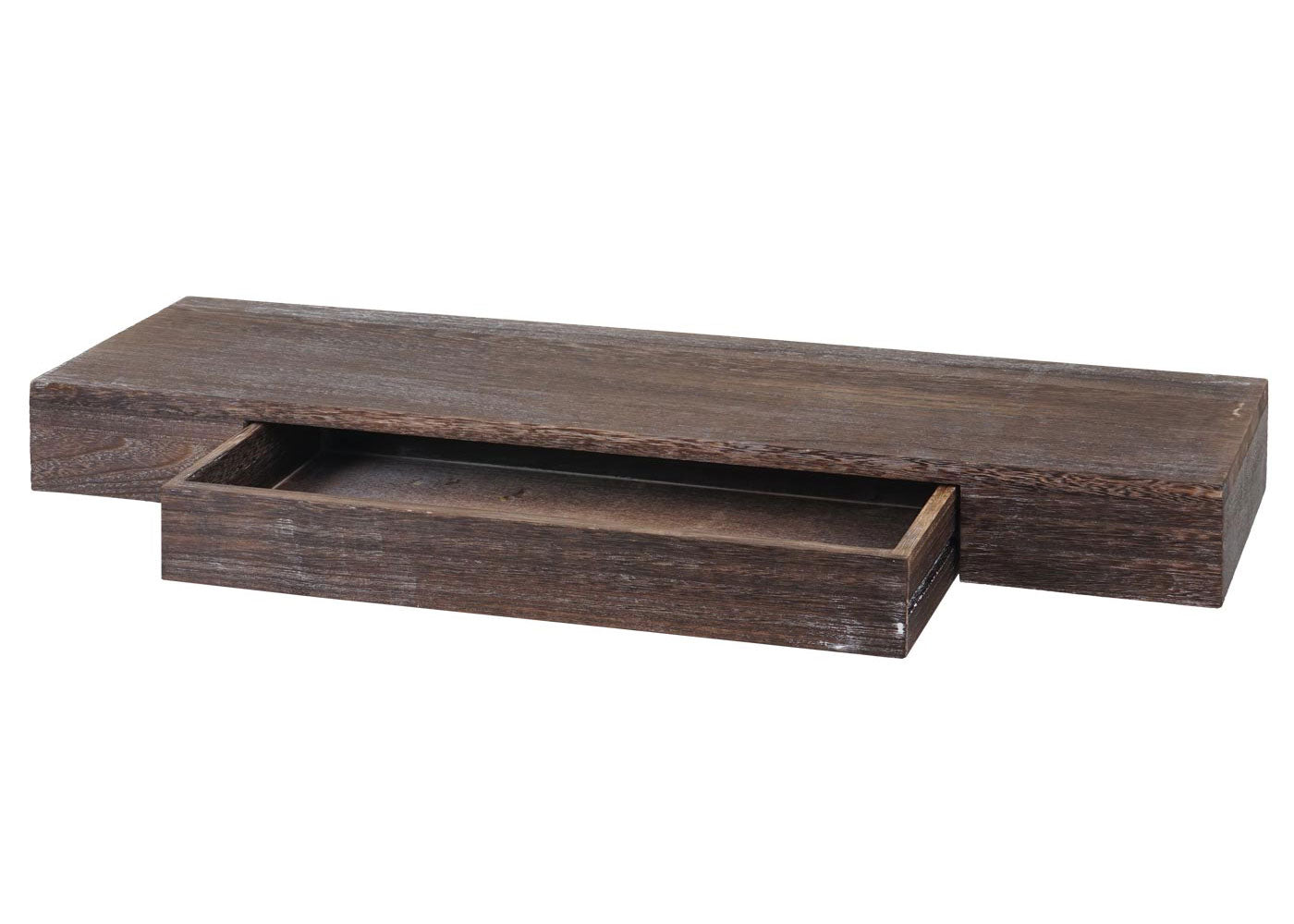 Wandplank MCW-H37, wandplank Hangende plank, lade massief hout 8x80x25cm ~ bruin, shabby