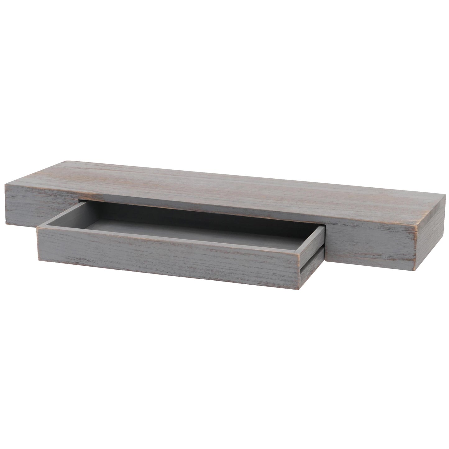 Wandplank MCW-H37, wandplank Hangende plank, lade massief hout 8x80x25cm ~ grijs, shabby