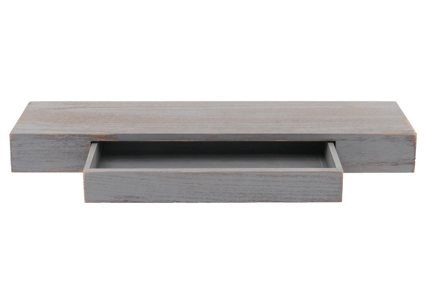 Wandplank MCW-H37, wandplank Hangende plank, lade massief hout 8x80x25cm ~ grijs, shabby