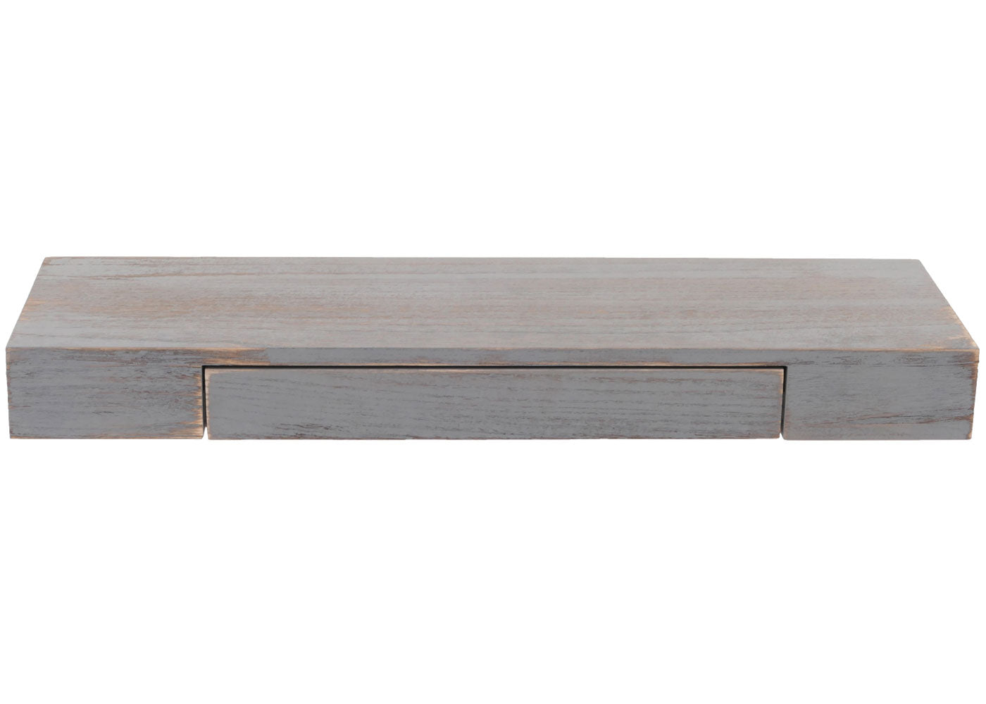 Wandplank MCW-H37, wandplank Hangende plank, lade massief hout 8x80x25cm ~ grijs, shabby