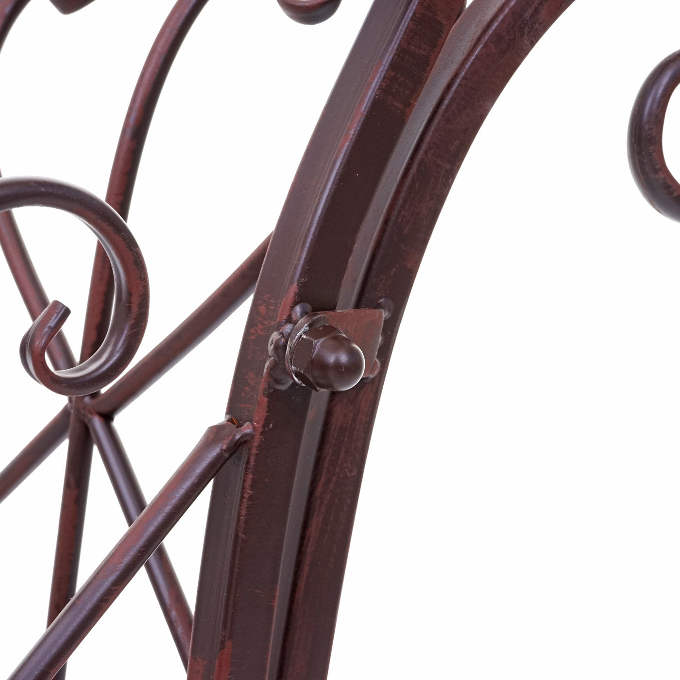 Tuinbank MCW-H78, parkbank, 2-zits metaal met ornamenten roest-look bruin 150cm ~ zonder zitkussen