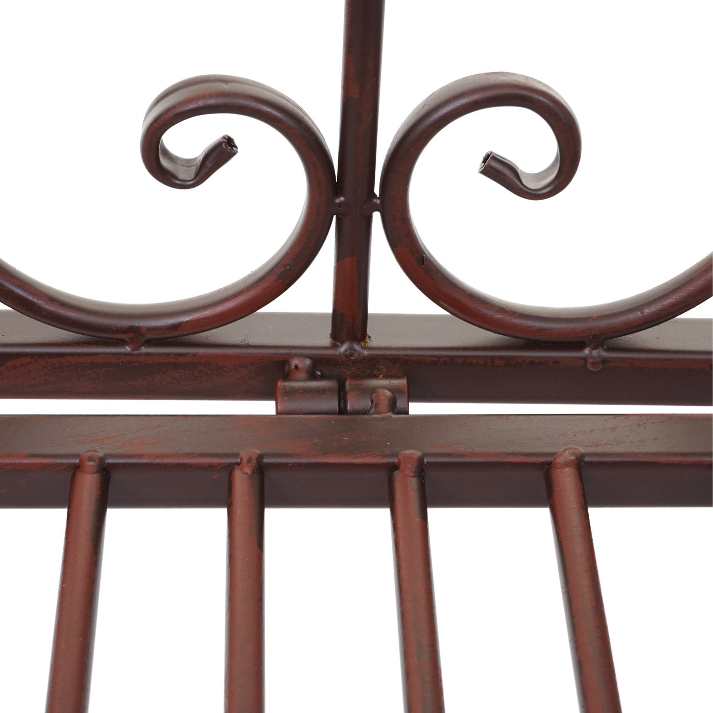 Tuinbank MCW-H78, parkbank, 2-zits metaal met ornamenten roest-look bruin 150cm ~ zonder zitkussen
