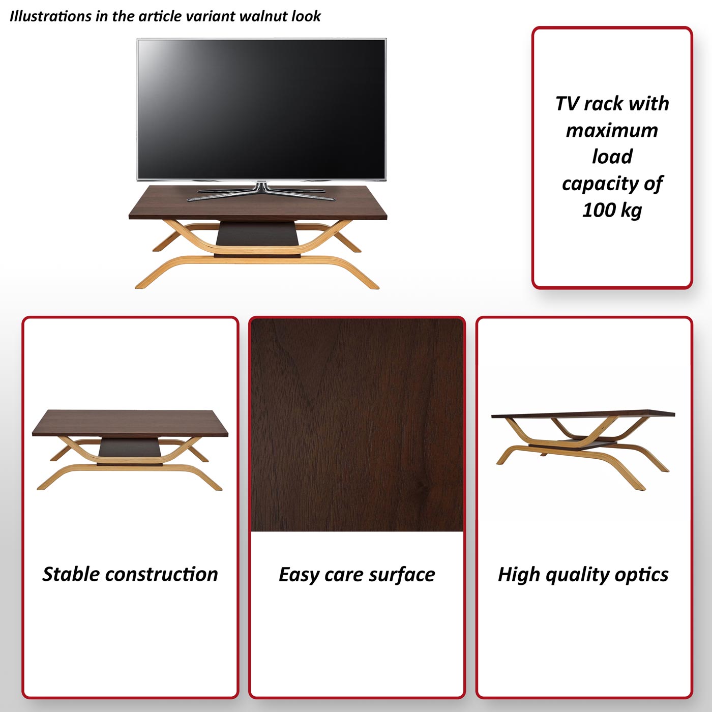 TV-rek MCW-H38, TV-tafel lowboard TV-tafel, 35x110x48cm ~ eiken look