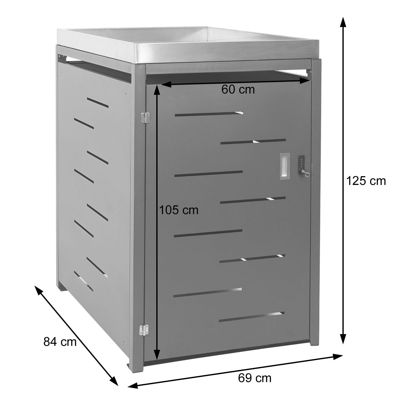 1 Bak deksel MCW-H40, bak, plantenbak roestvrij staal-metaal combinatie 35kg 125x69x84cm uitbreidbaar