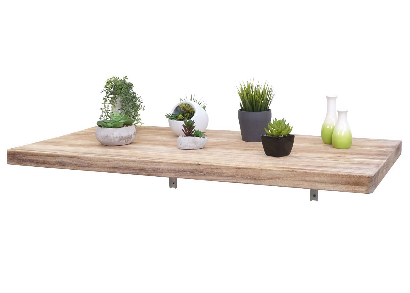 Wandtafel MCW-H48, wandklaptafel wandplank tafel, inklapbaar massief hout ~ 100x50cm natuurlijke kleur